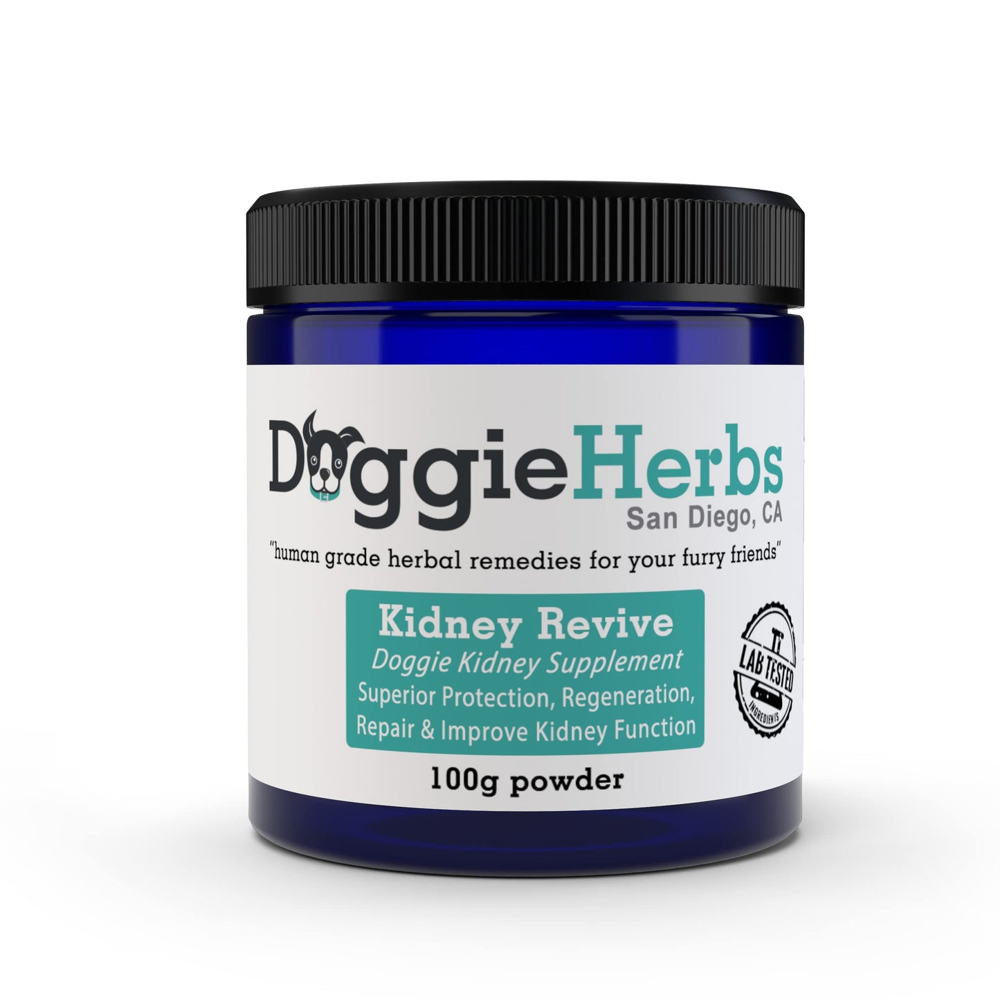 Certified Organic Kidney Revive - 100% Herbal Dog Kidney Health Healing Supplement for Acute and Chronic Ailments by Doggie Herbs