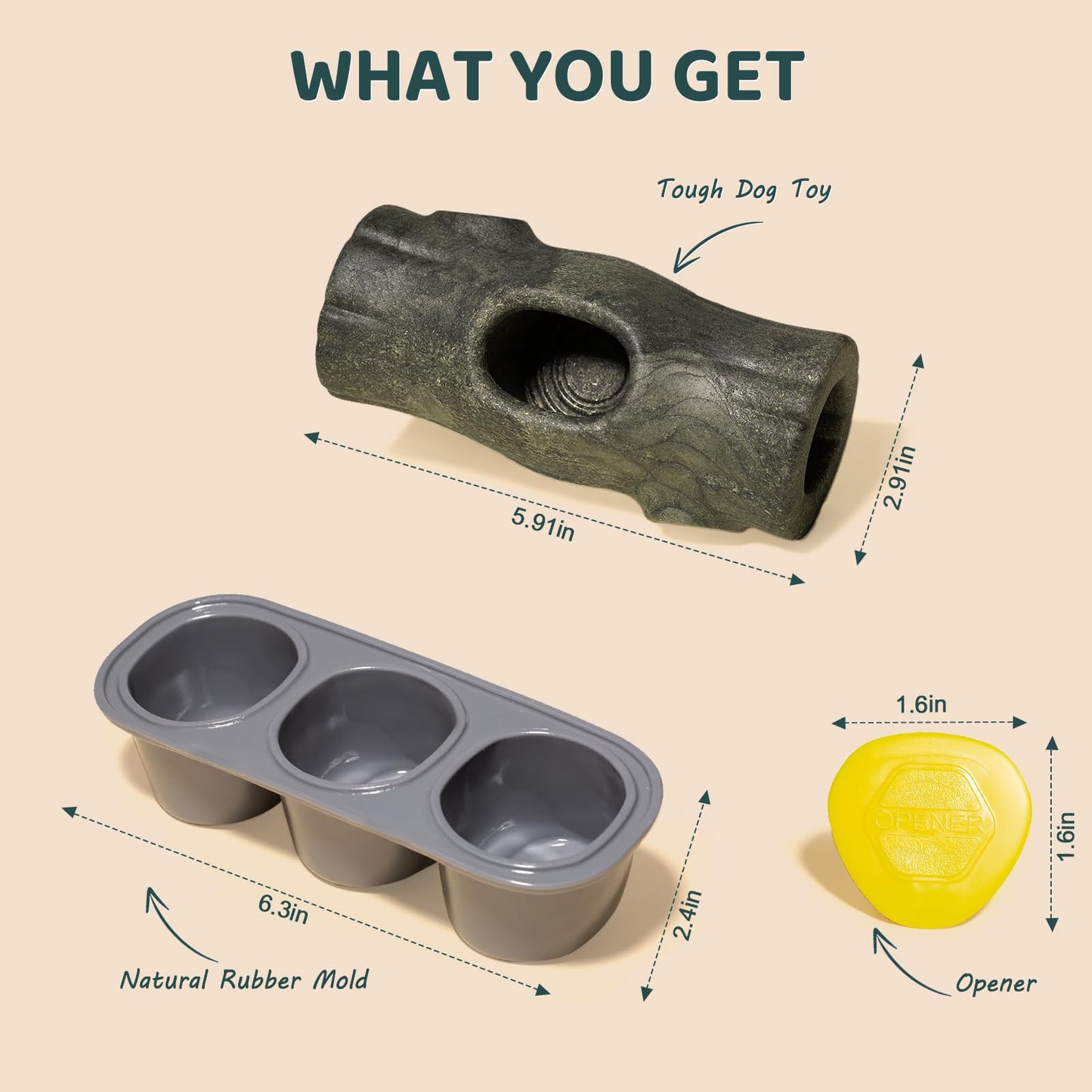 MENGJINGO Interactive Dog Toys for Aggressive Chewers, Long-Lasting Frozen Dogs Treat Holder to Keep Them Busy, Indestructible Dog Enrichment Toys - Reduce Anxiety, Safe for Large/Medium Breed