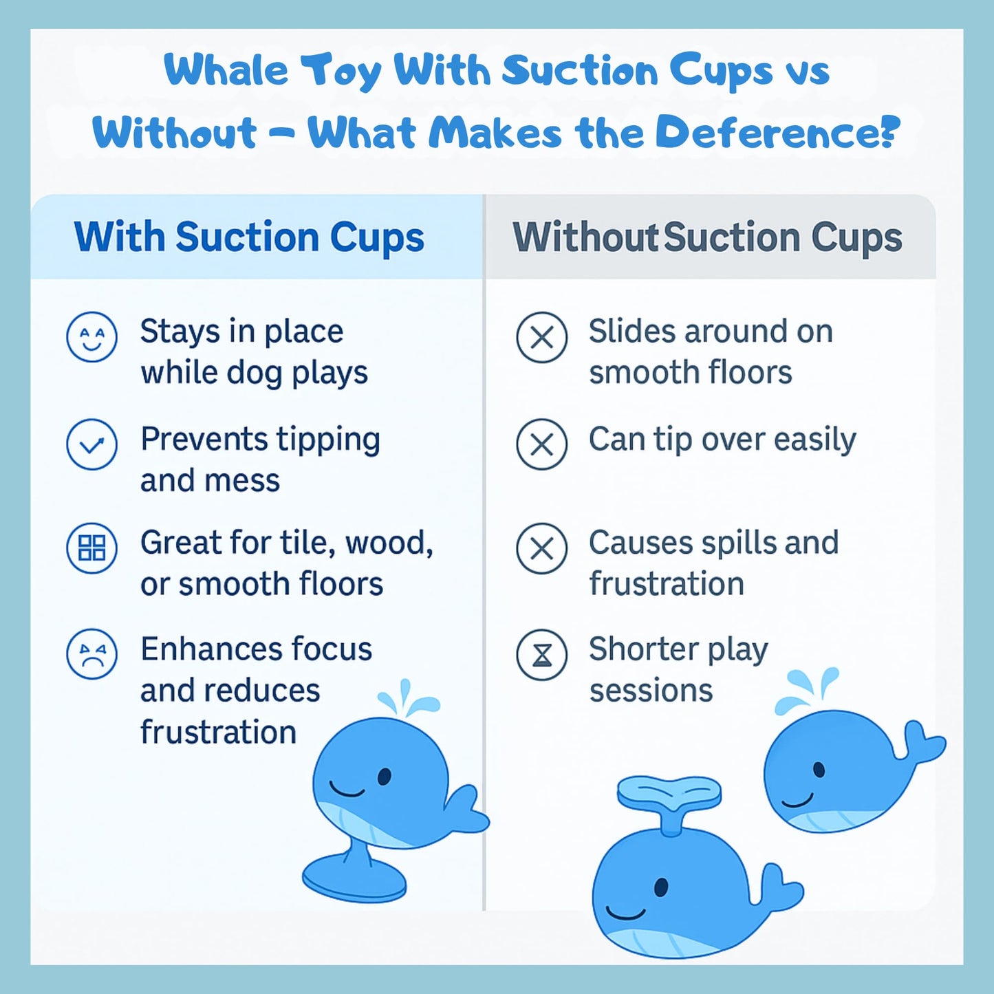 Slow Feeder Dog Balls Puzzles for Smart Dogs Interactive Dog Toy Whale-Shaped Treat Dispenser for Small & Medium Dogs, Durable Non-Toxic Food-Grade Design + Suction Cups