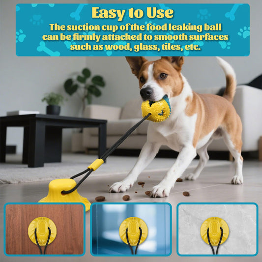 PETVENTURE Interactive Dog Toys Tug of War Puppy Teething Toys Dog Puzzle Treat Food Dispensing Ball Toy Teeth Cleaning Sound Ball for Small Dogs