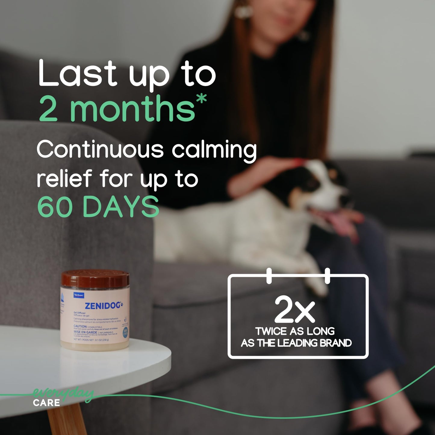 ZENIDOG Gel Diffuser - Dog Calming Pheromone Diffuser for Stress Relief No Electricity Required and Lasts up to 2 Months by Virbac