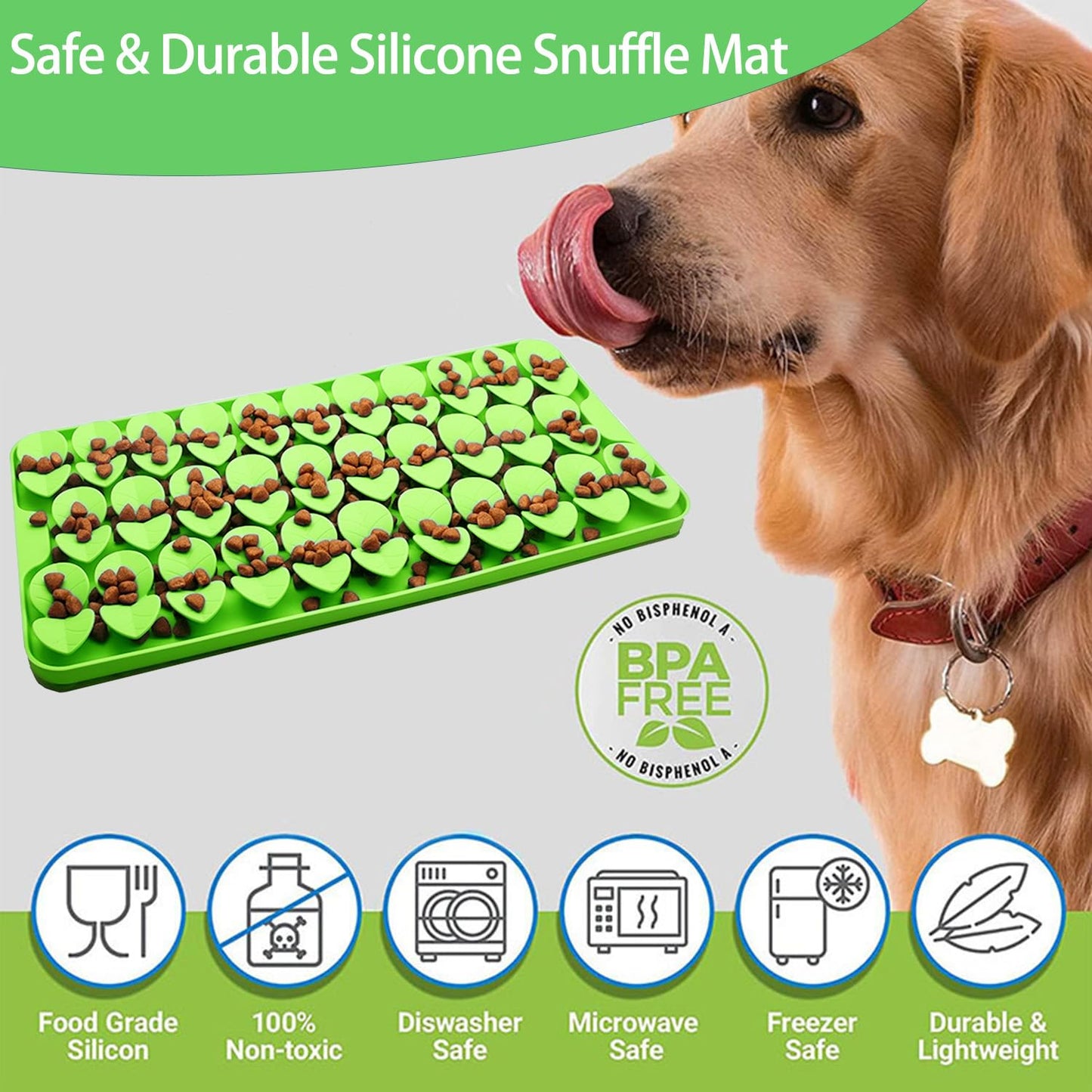 Drescu Medium Silicone Snuffle Mat for Dogs, Dog Lick Mat Slow Feeder for Slow Eating,Suction Cups Snuffle Mat for Dogs Large Breed Training Smell,Encourages Natural Foraging Skill,Sniffing