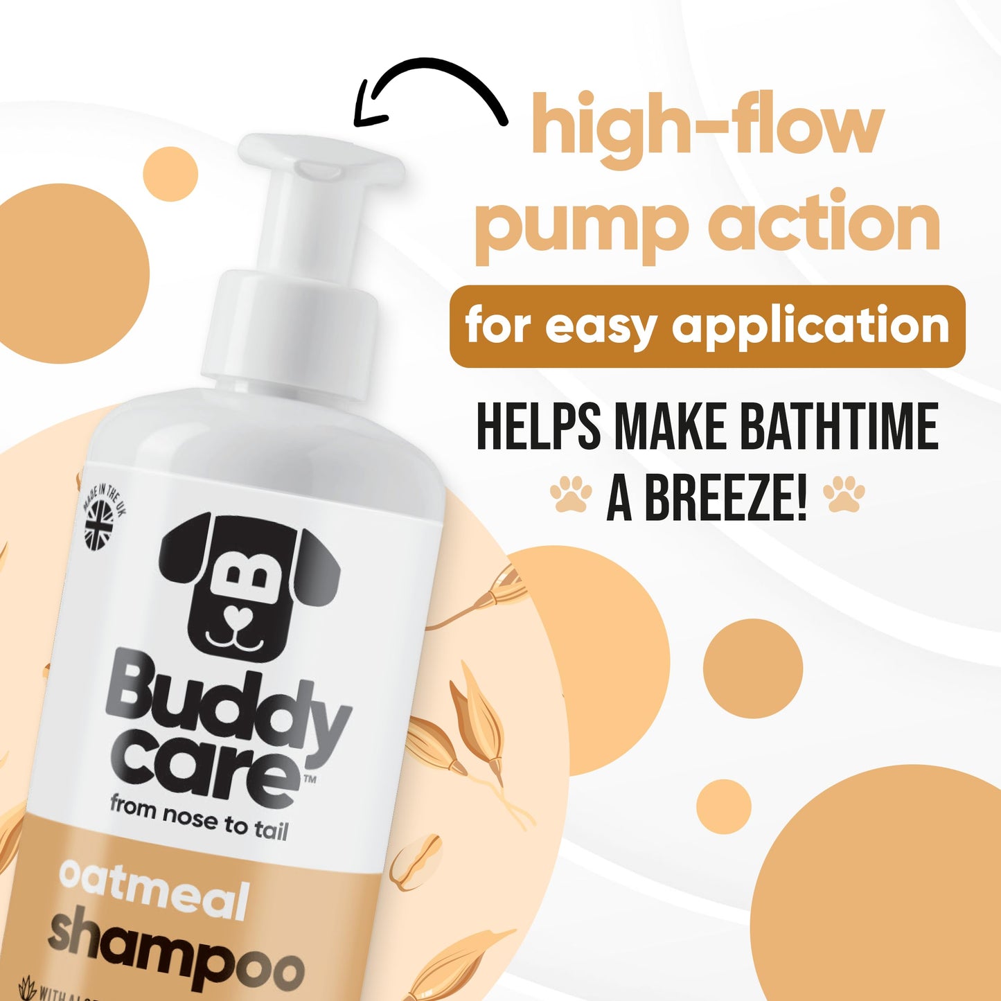Buddycare Oatmeal Dog Shampoo for Smelly Dogs (16.90oz) - Hypoallergenic & Itch Relief Formula, Gentle on Sensitive Skin, Includes Dog Shampoo and Conditioner - Essential Dog Grooming Supplies