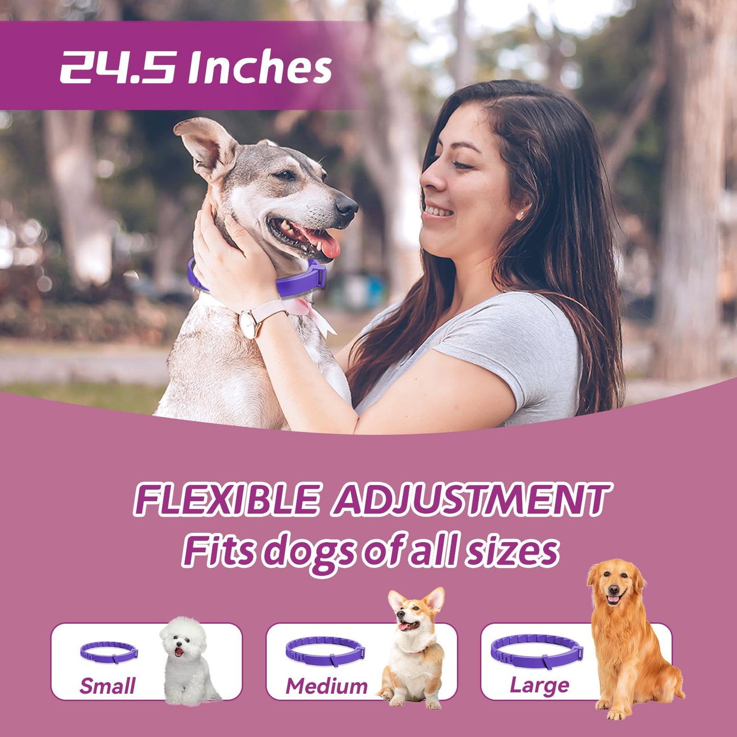 Calming Collar for Dogs 4-Pack, Dog Calming Collar Lasts 60 Days, Reduce Stress, Fits Small/Medium/Large Breeds