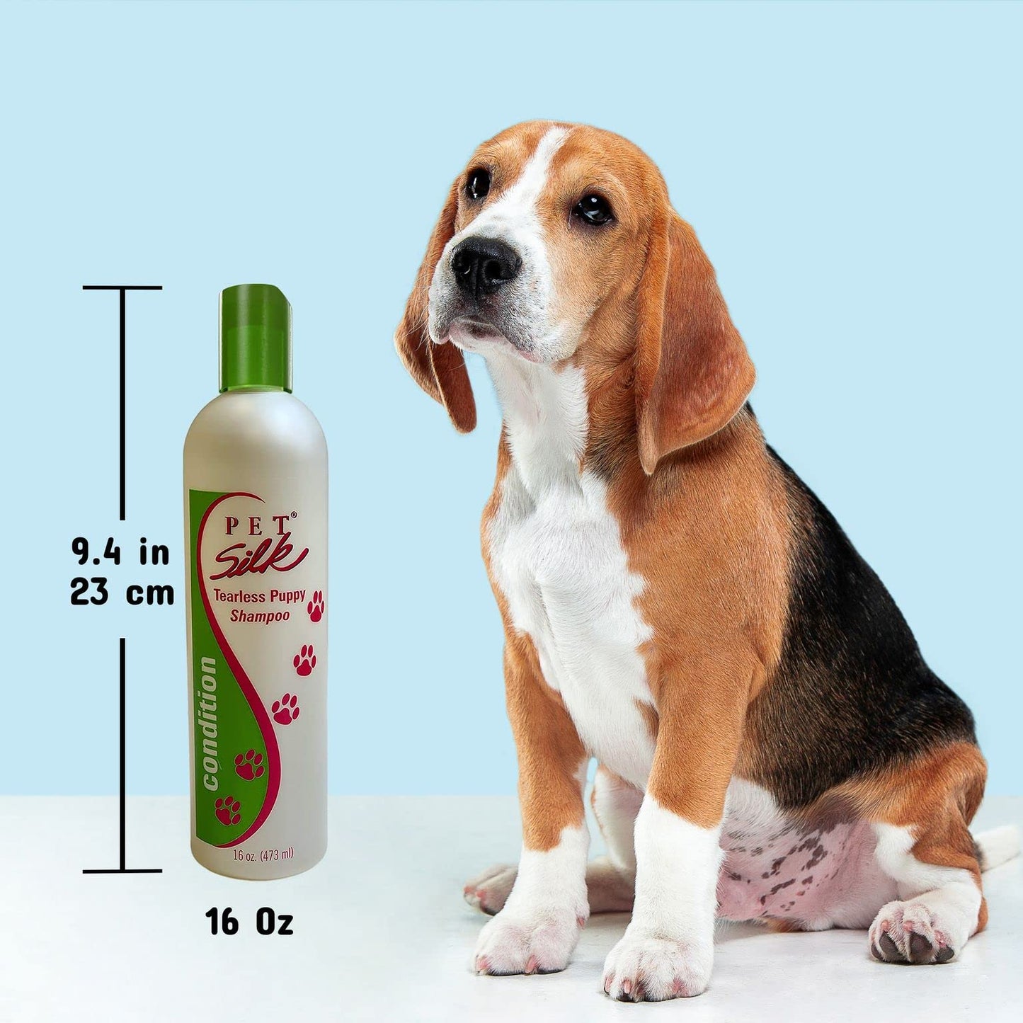 Pet Silk Tearless Puppy Shampoo 16oz, Specially Formulated Tear Free Shampoo for Sensitve Skin & Coat, Effective & Gentle, Fragrance & Dye Free for The at-Home Groomers!