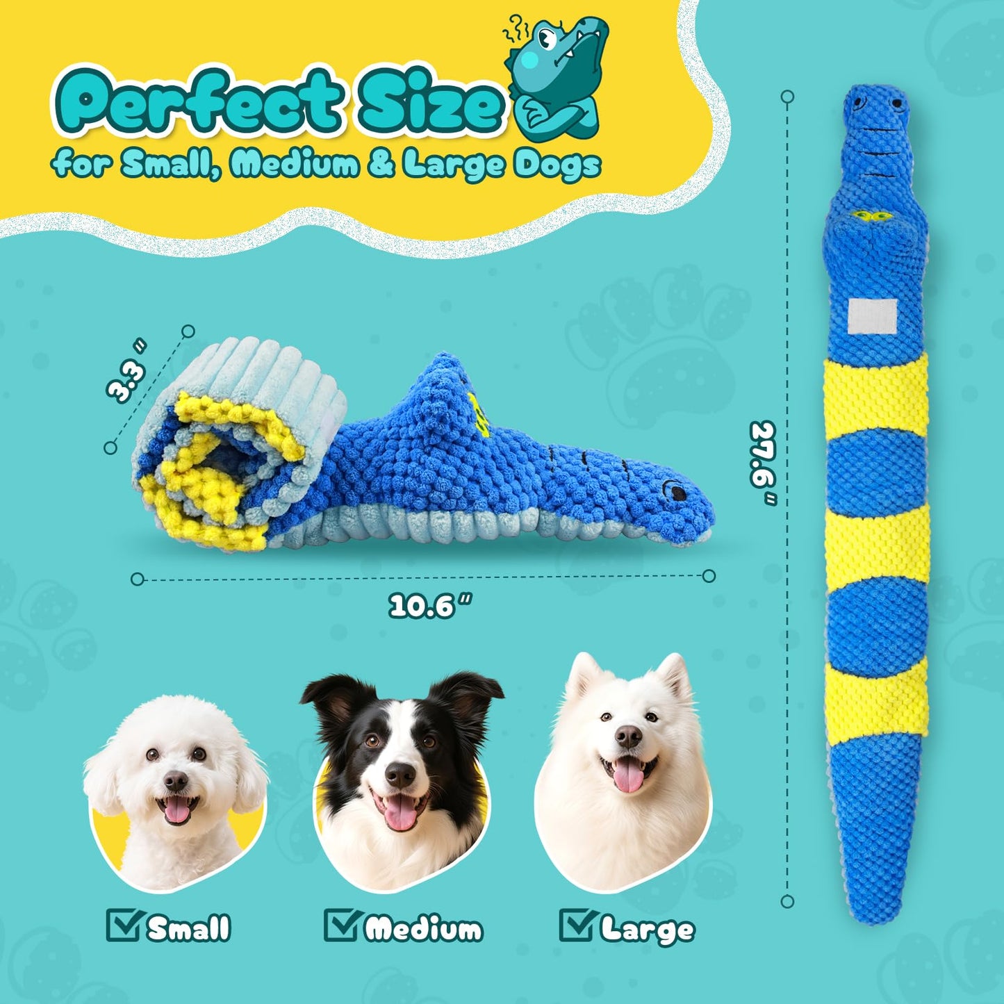 TOOPTATE Interactive Squeaky & Crinkle Dog Puzzle Toys - Plush Dog Enrichment Toys to Keep Them Busy, Cognitive Dog Toys for Small, Medium and Large Dogs