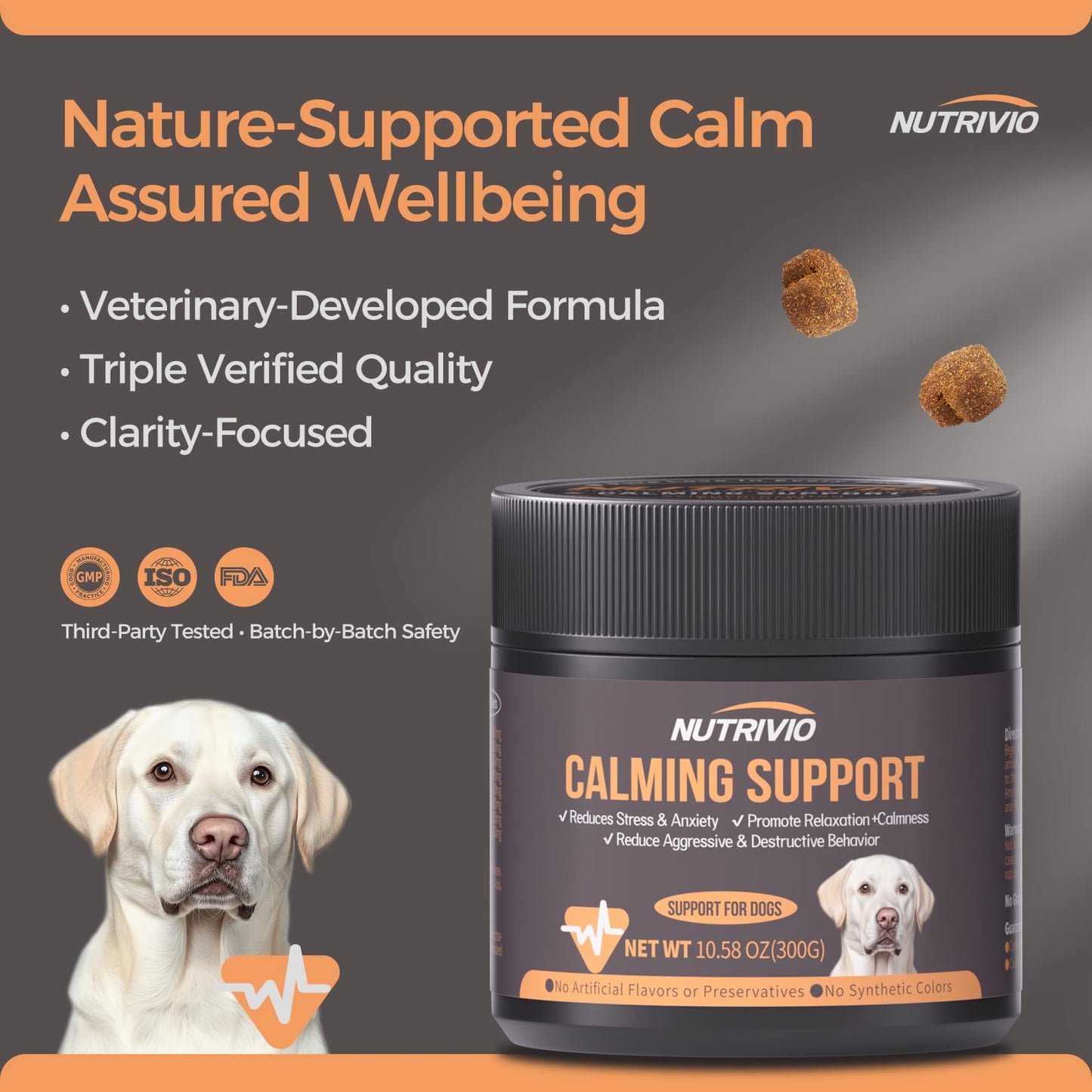 Reggie Calming Spread for Dogs | Natural Peanut Butter with Melatonin & L-Theanine to Reduce Hyperactivity, Separation Anxiety, & Stress | Vet-Approved for All Ages, Breeds, and Sizes - 30 Servings