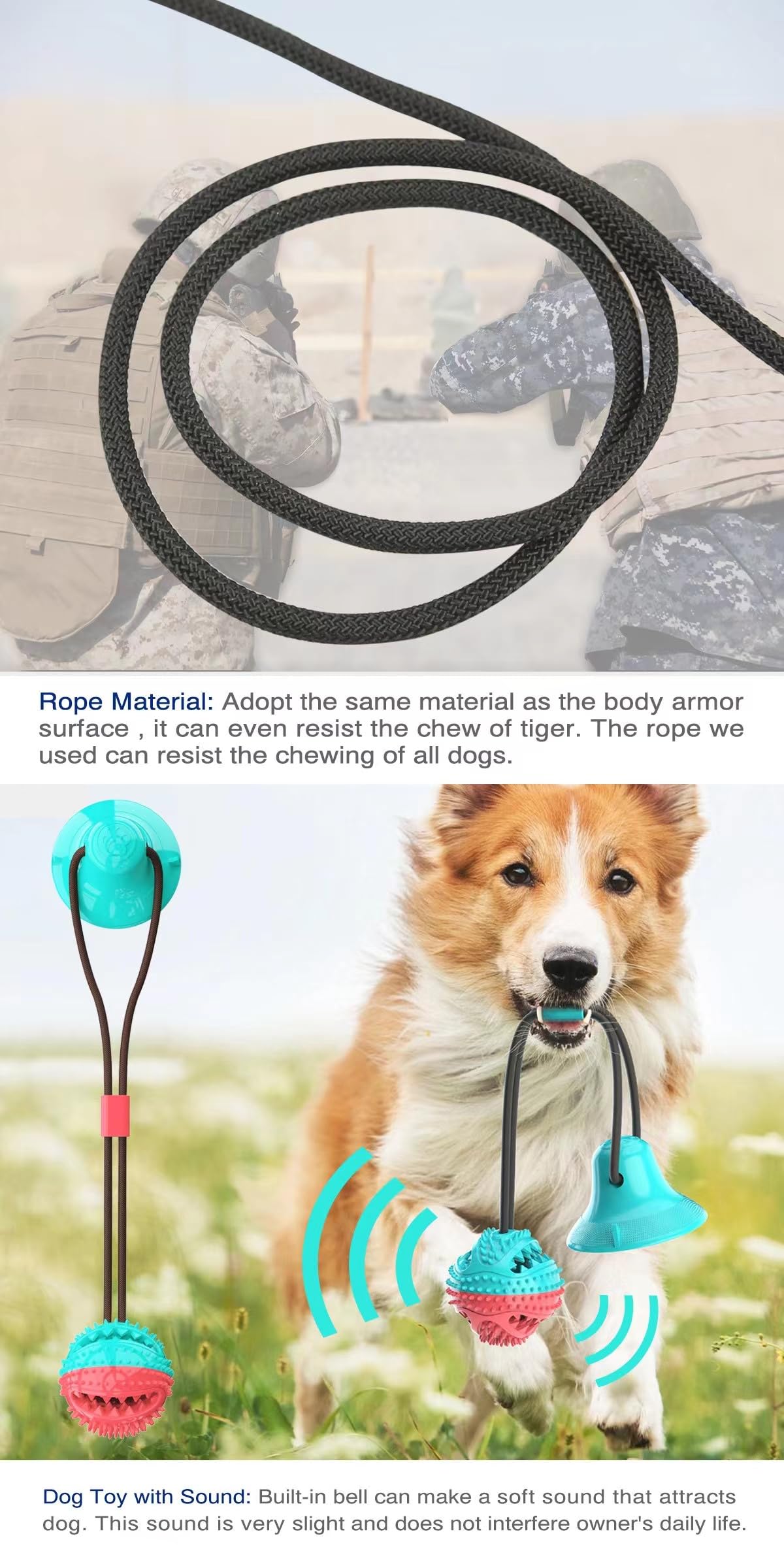 EFYUE Interactive Dog Toy, A Dog Toy Ball with A Built-in Sound，Dog Puzzle Treat Food Dispensing Ball Suitable for Small, Medium Sized Dog Toys