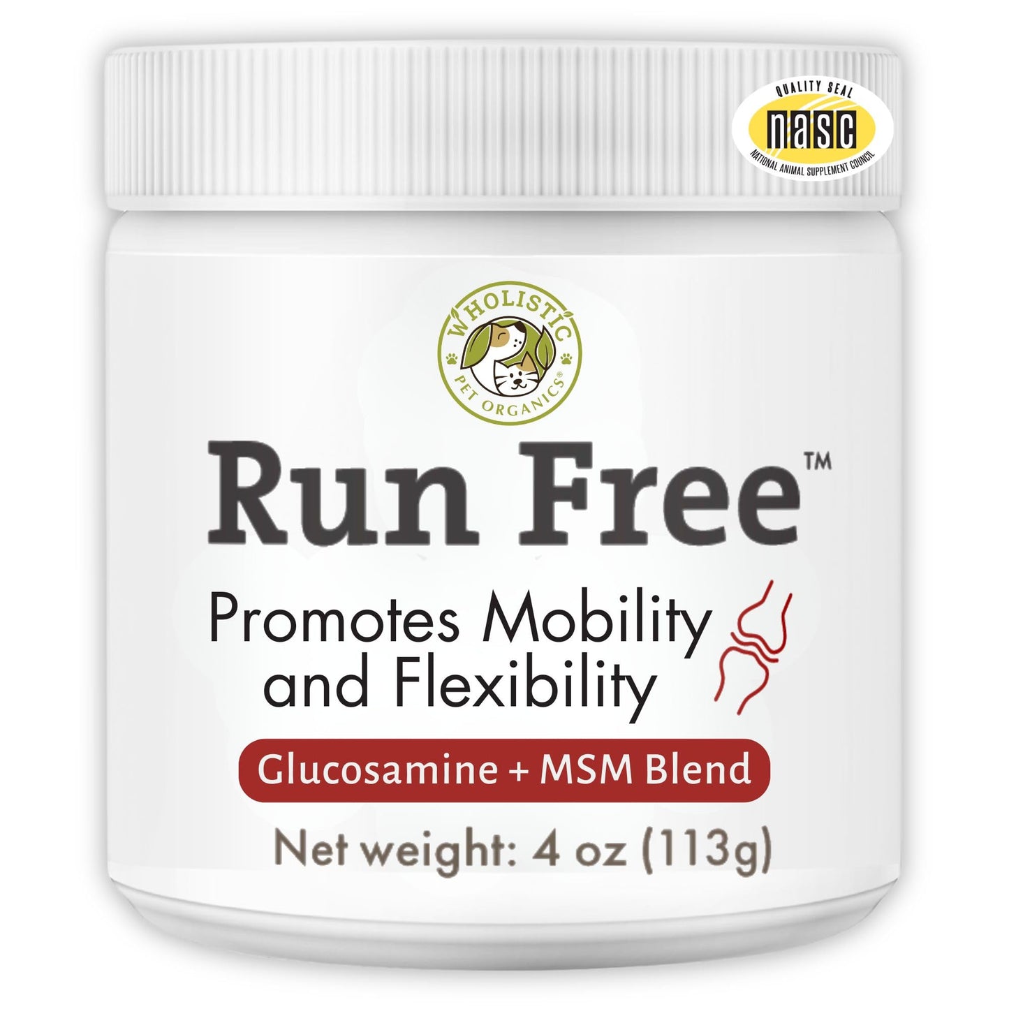 Wholistic Pet Organics Joint Supplement for Dogs - 4 Oz - Daily Dog Hip and Joint Supplement with Glucosamine Chondroitin & MSM to Support Mobility - All Breeds & Ages - Organic Glucosamine for Dogs