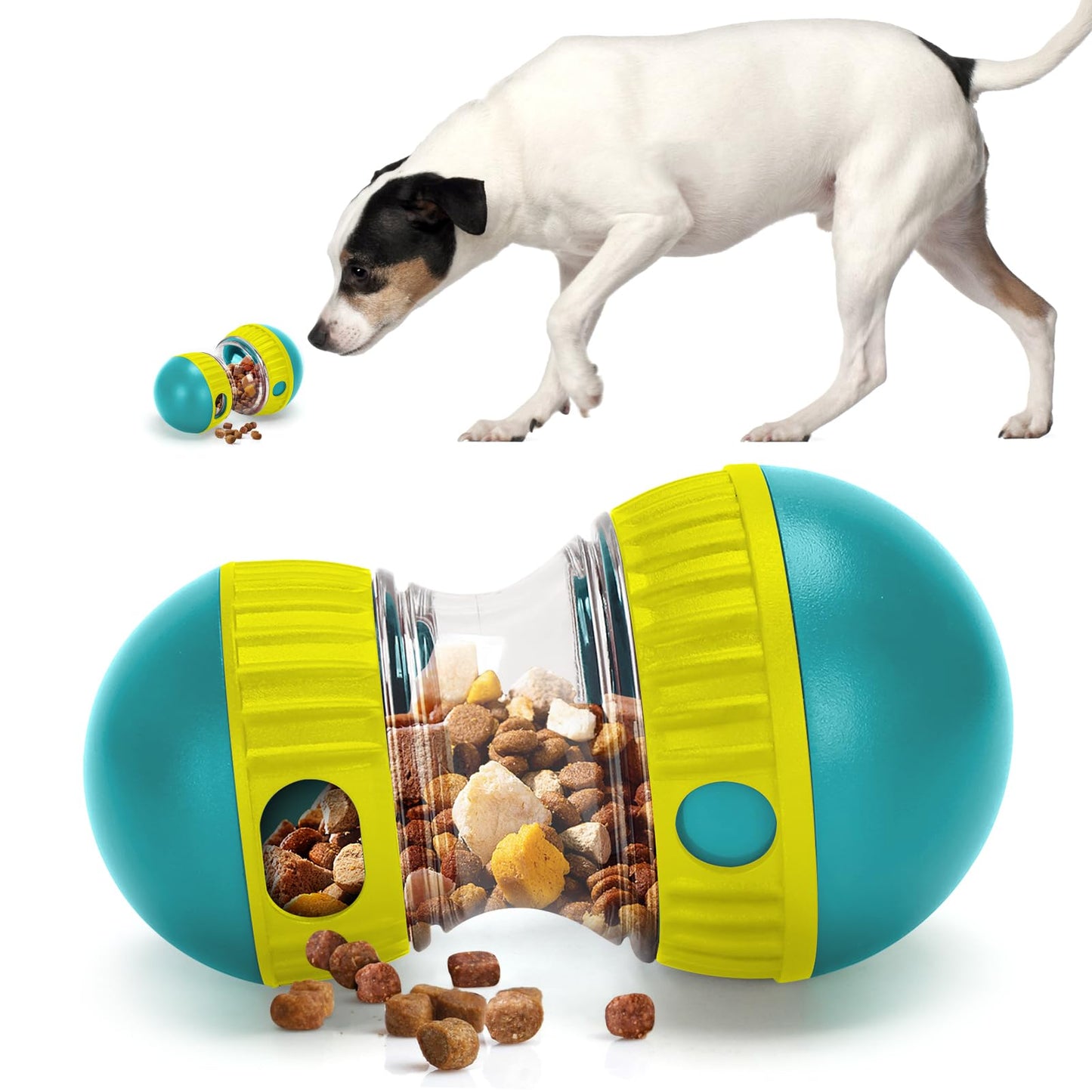 YECERCAN Dog Treat Toy, Interactive Treat Dispensing Dog Toys, Adjustable and Durable Dog Puzzle Toy for Small/Medium/Large Breed Dogs to Keep Them Busy (Green)