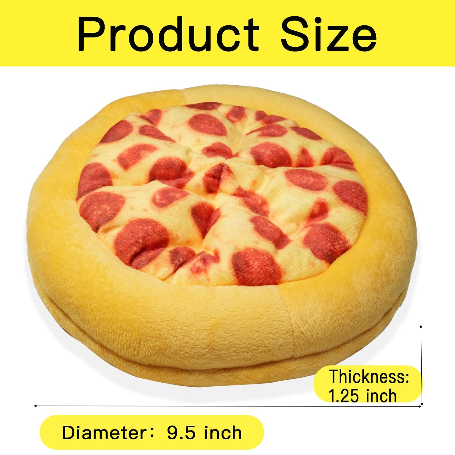 XIANG YXWO Soft Pizza Dog Toy, 6 Safe Squeakers for Puppy Toy, Interactive Dog Chew Toy, Soothing Chew Toy for Indoor Small/Medium Dogs (Pizza)