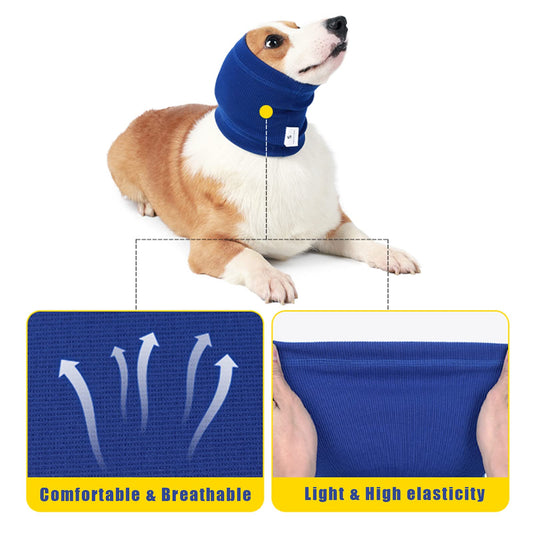 Nanaki Dog Calming Hoodie Quiet Head Cover Sleeves-Ear Covers Hood for Noise Bath, The Grooming and Force Drying Head Protection for Anxiety Relief and Calming Dog Neck and Ear Warmer, Fireworks 1Pack