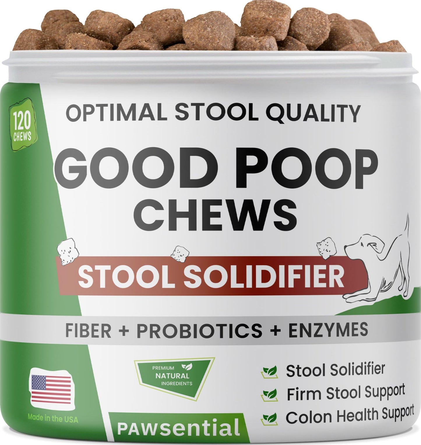 Dog Digestive Support Probiotic Chews for Good Poop - Enzymes, Probiotics, Prebiotics, and Pumpkin for Dogs - Improve Stool Quality and Consistency - Gas, Constipation, Diarrhea Ease (Smoky Bacon)
