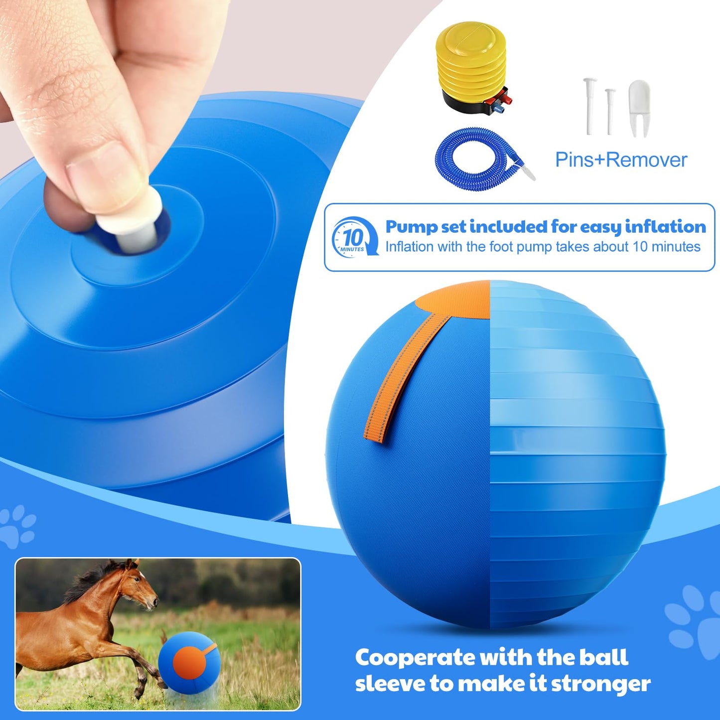 Happypaw 18'' Herding Ball for Dogs – Durable Dog Toy Agility Equipment for Australian Shepherds, Cattle, Border Collies, and Small/Medieum Breeds, Outdoor Dog Toys