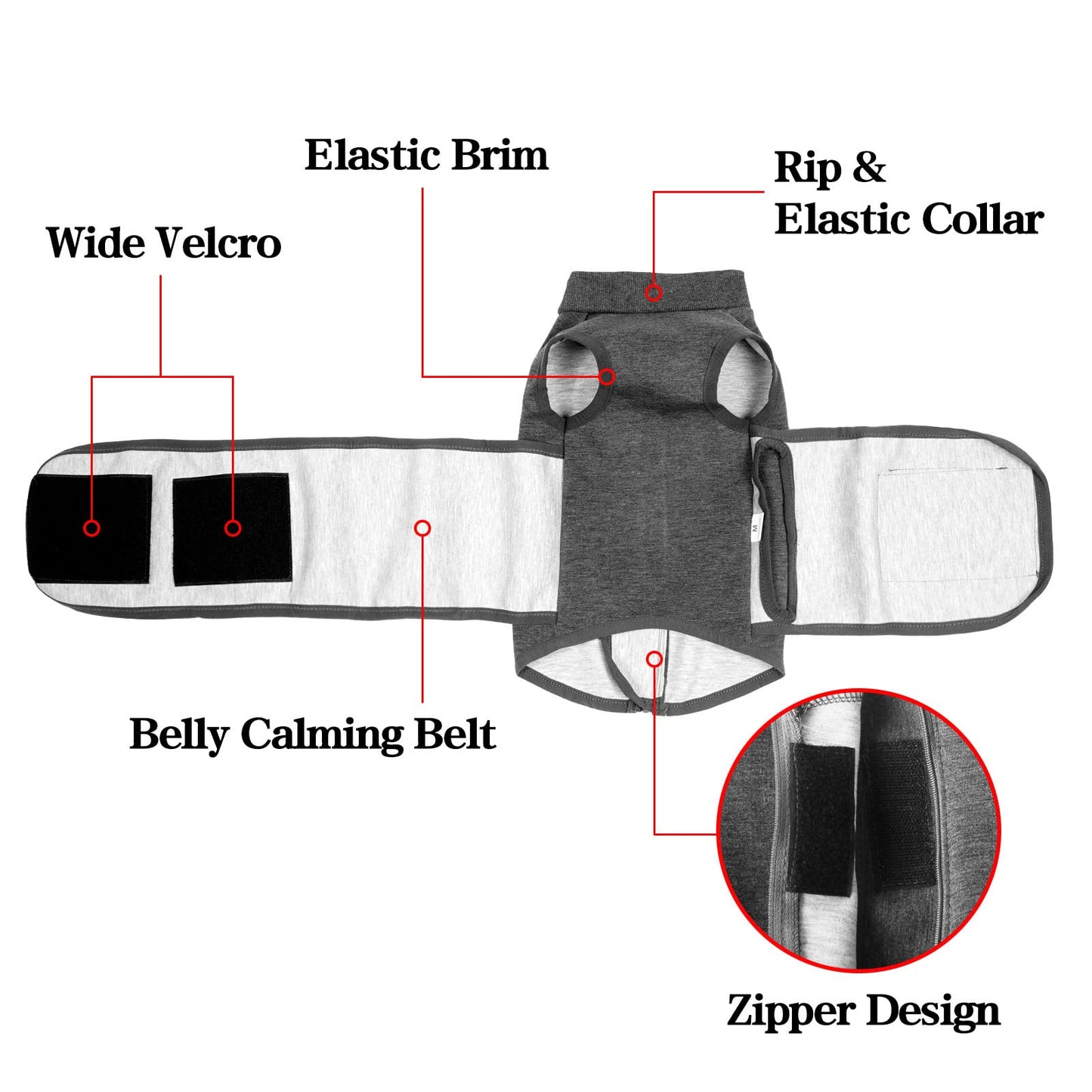 Pssopp Anxiety Coat for Dogs, Keep Calm Breathable Light Weight Wrap Vest with for Best Calming Effect for Dogs (M.)