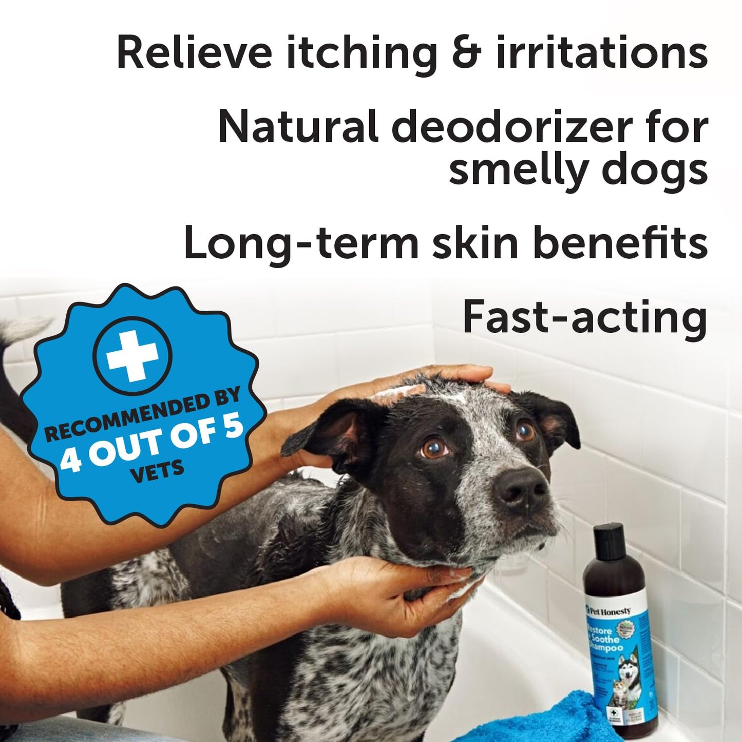 Restore + Soothe Shampoo for Sensitive Skin for Dogs & Cats (Lavender) 12oz + Multivitamin Dog Supplement with Glucosamine, Probiotics, Omega Fish Oil for Skin and Coat Allergies (Chicken
