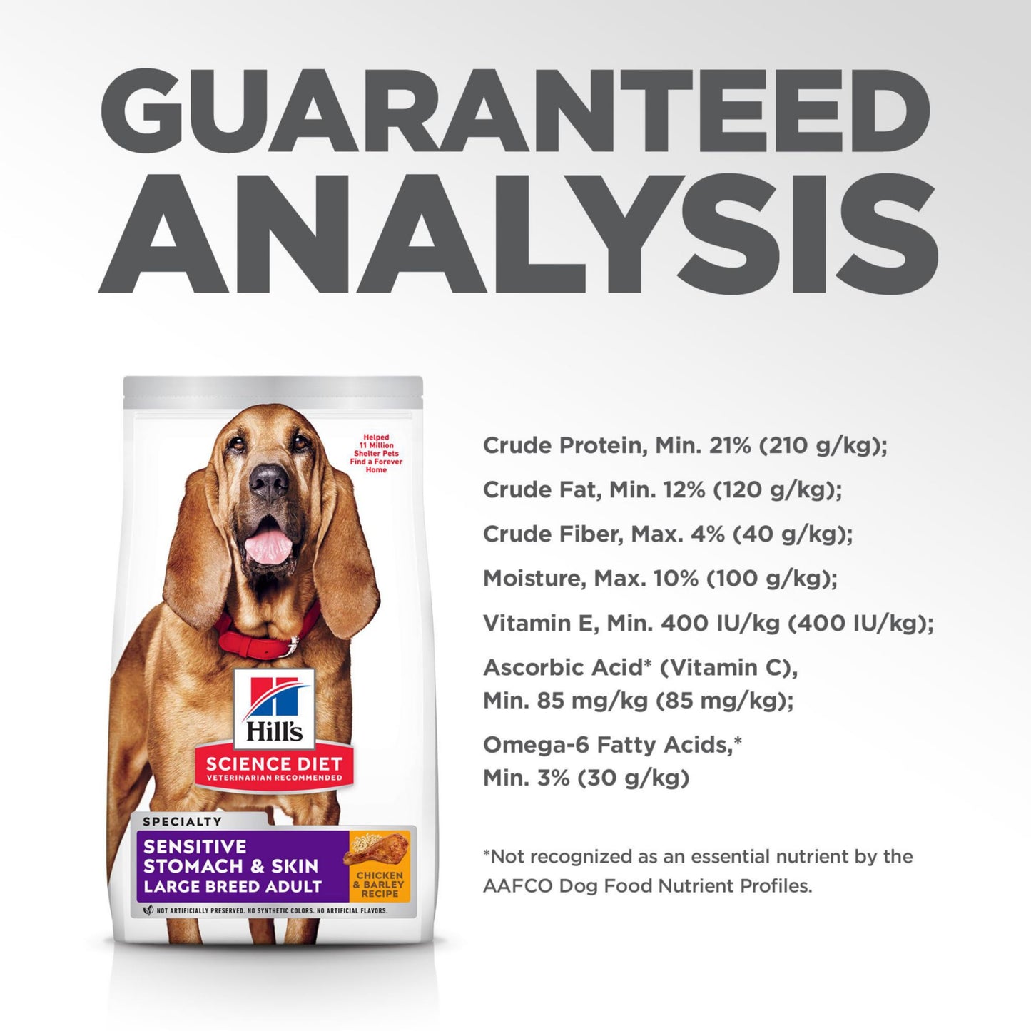 Hill's Science Diet Sensitive Stomach & Sensitive Skin Large Breed Adult Dry Dog Food 1-5, Prebiotic Fiber to Support Digestive Health, Chicken Recipe, 30 lb. Bag