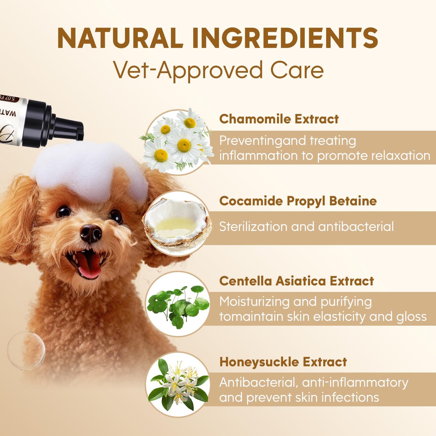 Pjordo Waterless Dog Shampoo No Rinse Foam, Dog Dry Shampoo, with Pet Fur Care Oil, Pet Sensitive Glove & Stainless Steel Pets Grooming Comb, Clean Quickly, Soothe & Moisturize