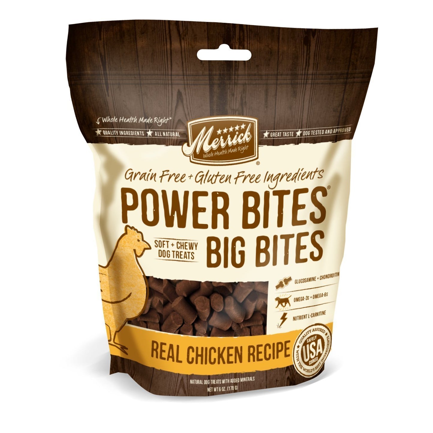 Merrick Power Bites Natural Grain Free Gluten Free Soft & Chewy Chews Dog Treats