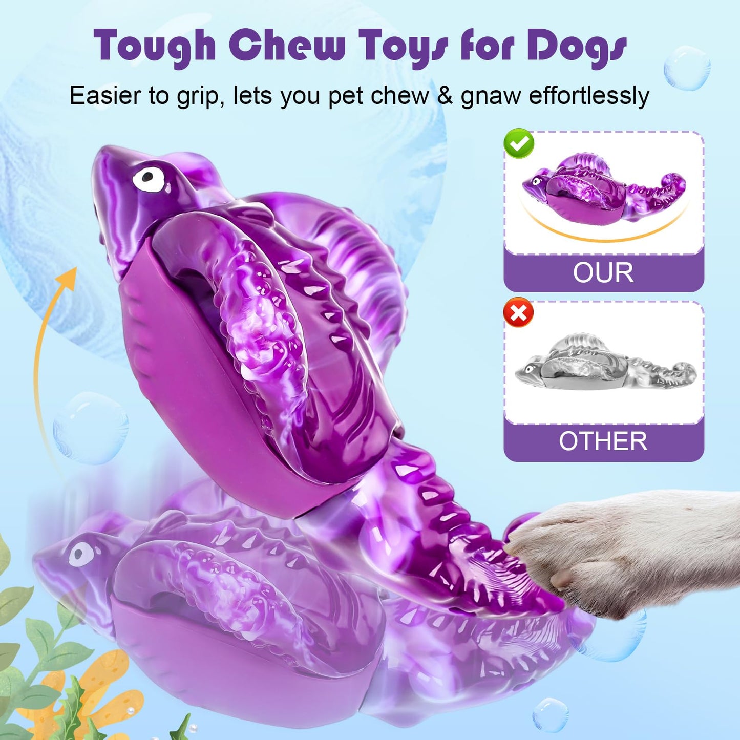 loncoldy Tough Dog Toys for Aggressive Chewers, Indestructible Chew Toys for Dogs, Interactive Large Dog Toy to Keep Them Busy, Super Chewer Dog Toy for Large Medium Breed, Gifts for Dogs