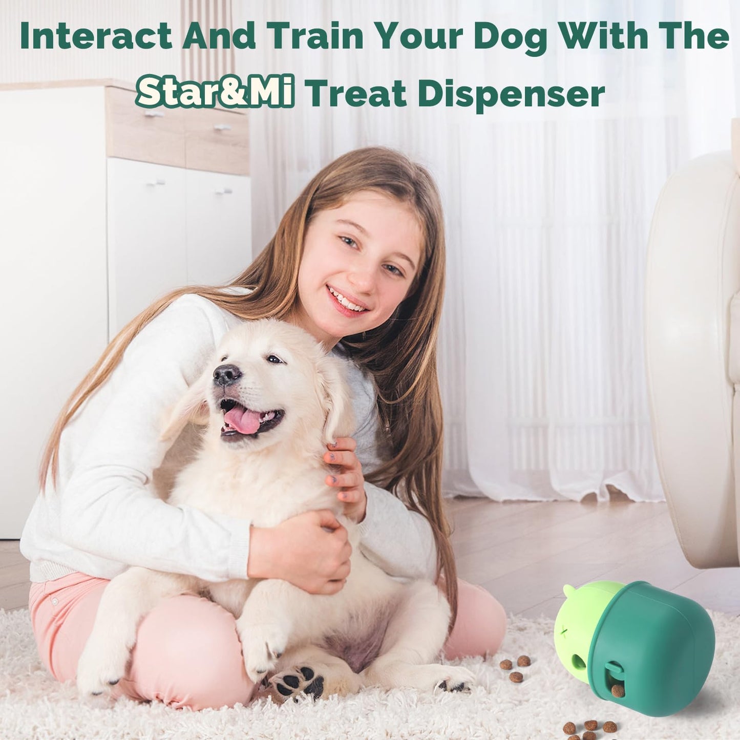 Silicone Dog Slow Feeder Toy - Interactive Puzzle Feeder & Food Dispenser for Small & Large Dogs - Enrichment Toys for Mental Stimulation - Fun Puppy Chew Toys & Cat Treat Dispenser to Keep Pets Busy