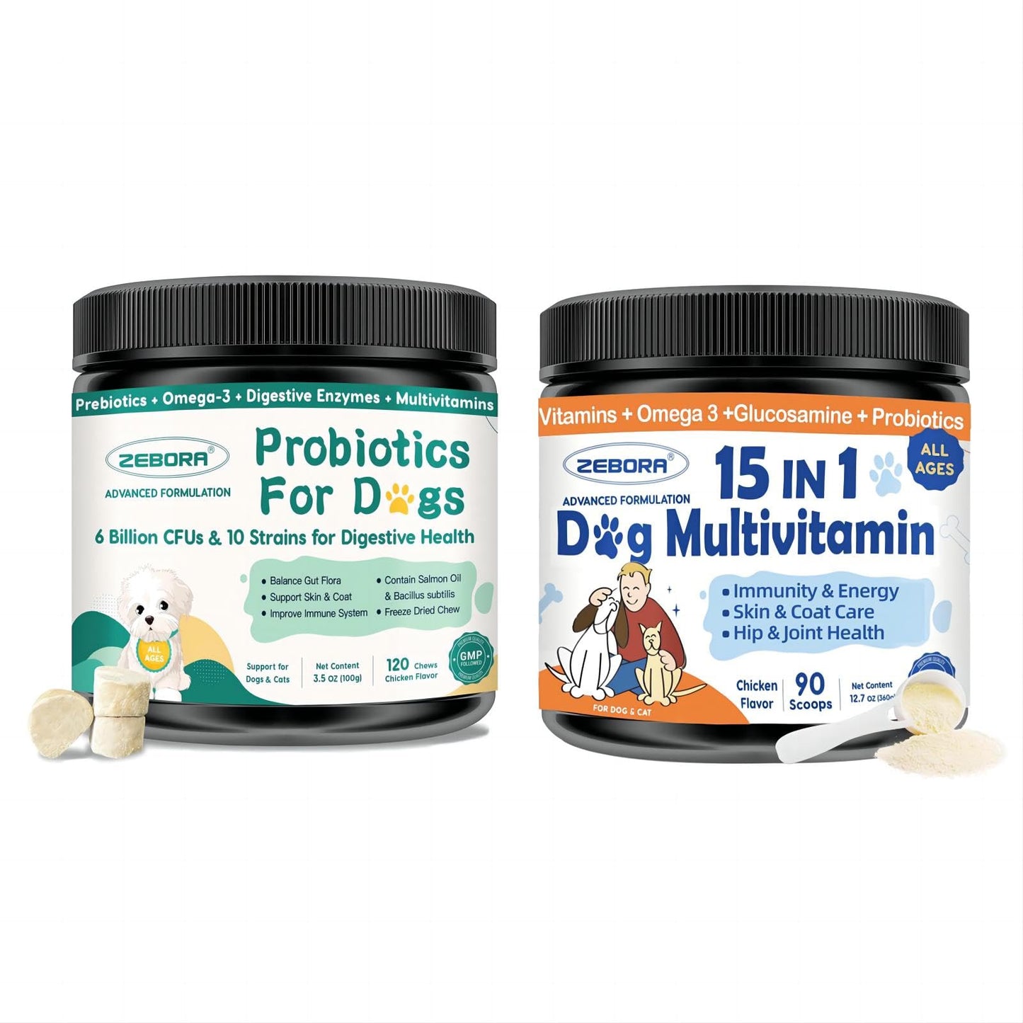 VETNIQUE Dermabliss Omega & Skin Supplement Chews for Dogs (60ct) & Glandex Anal Gland Support Peanut Butter Soft Chews for Dogs (60ct) Bundle