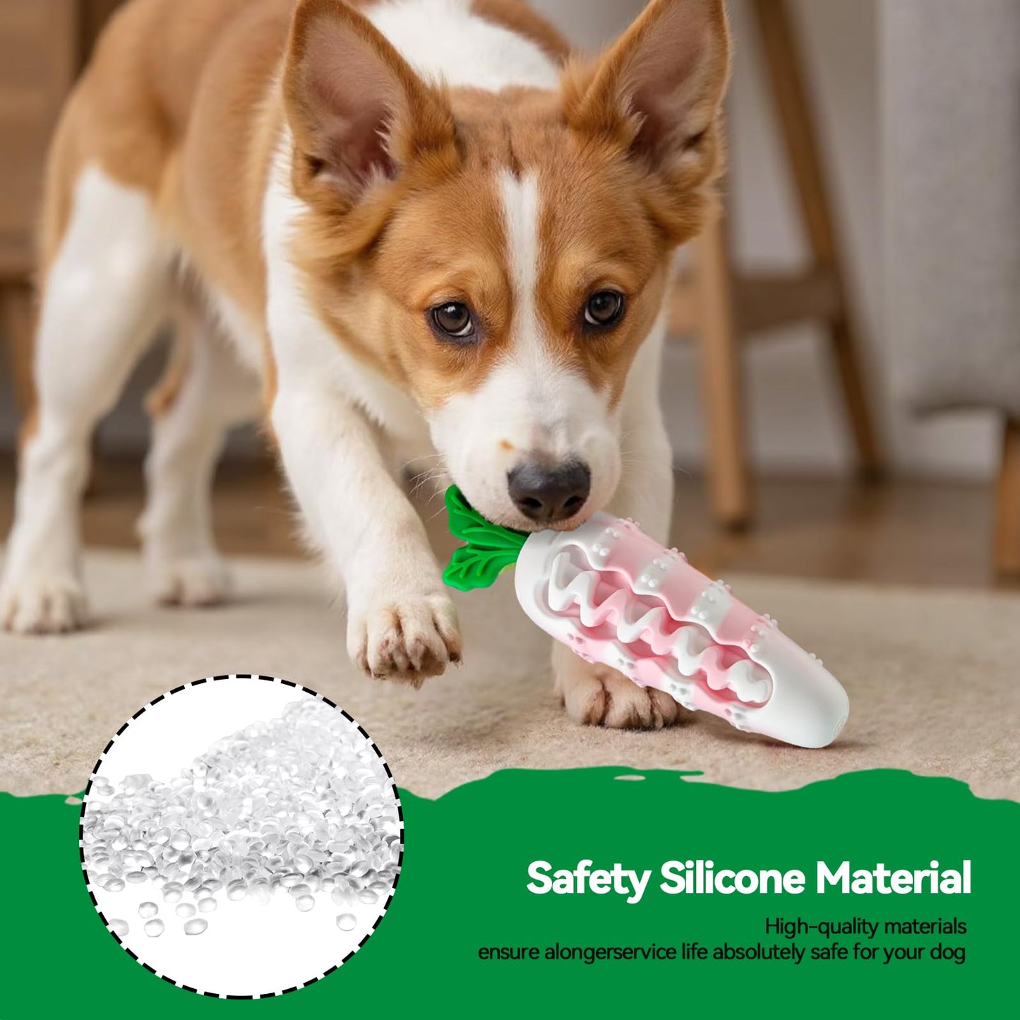 AWINNER Dog Chew Toys for Aggressive Chewers, Indestructible Tough Durable Squeaky Interactive Dog Toys, Puppy Teeth Chew Carrot Stick Toy for Small Medium Large Breed (Mixed Pink)