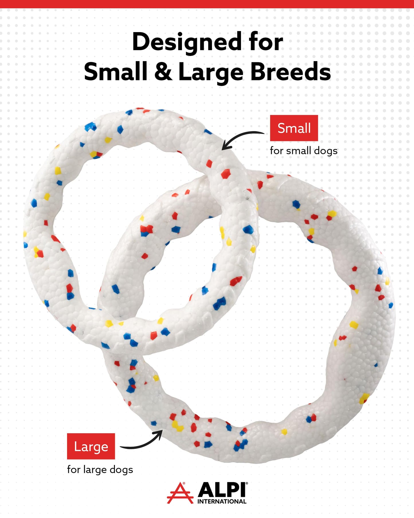 ALPI Chomp Ring - Durable, Soft, & Squishy Bite Puppy Toys for Dogs & Other Pets - Stimulating Dog Toys for Sensory Play & Fun (Large)