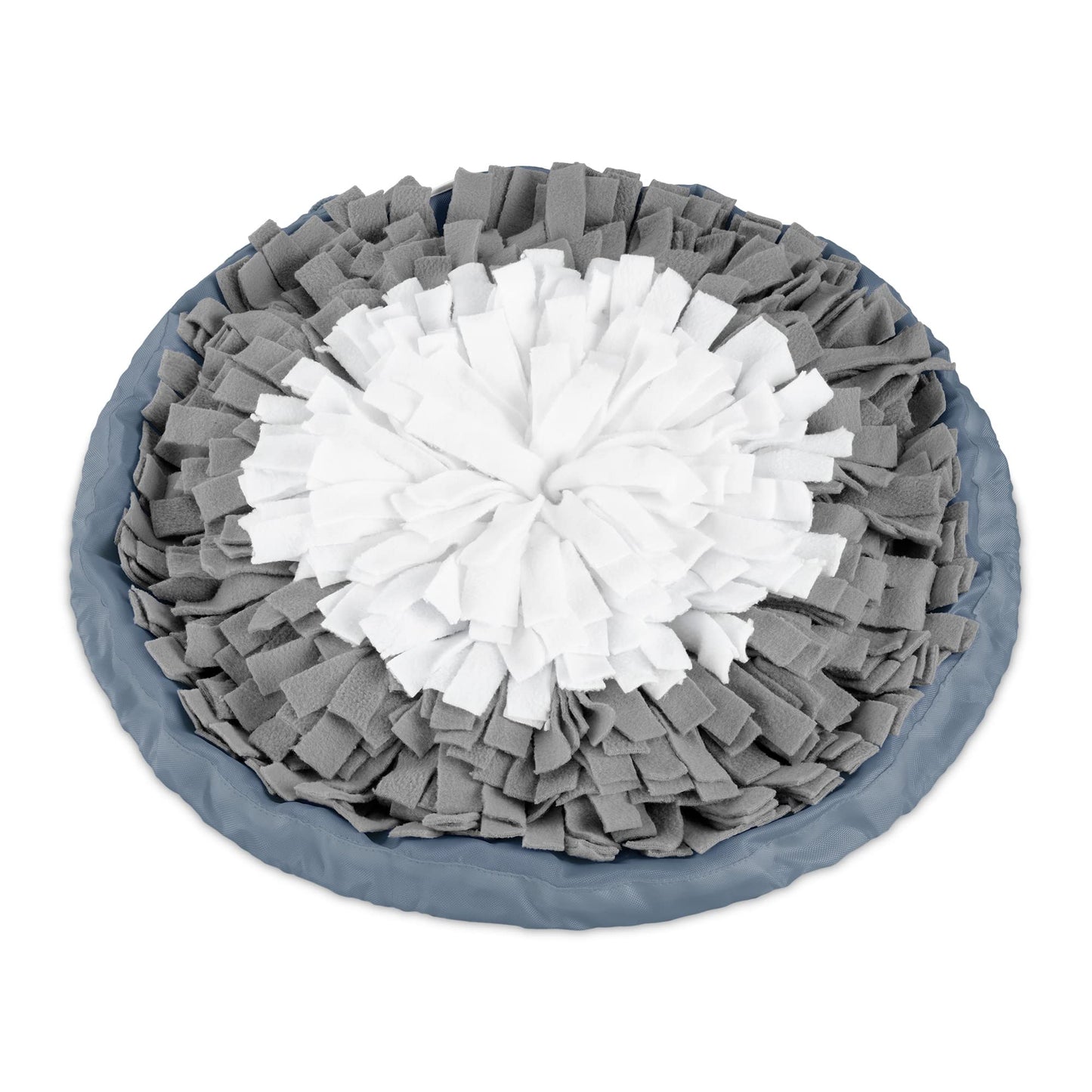 Navaris Snuffle Mat for Dogs - Dog Cat Pet Sniffing and Foraging Toy - Skills Blanket for Hidden Treats Snacks and Food - Machine-Washable - Round 18-7/8" (48 cm) - Black & White