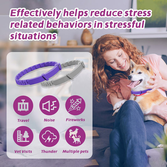 Calming Collar for Dogs 4-Pack, Dog Calming Collar Lasts 60 Days, Reduce Stress, Fits Small/Medium/Large Breeds
