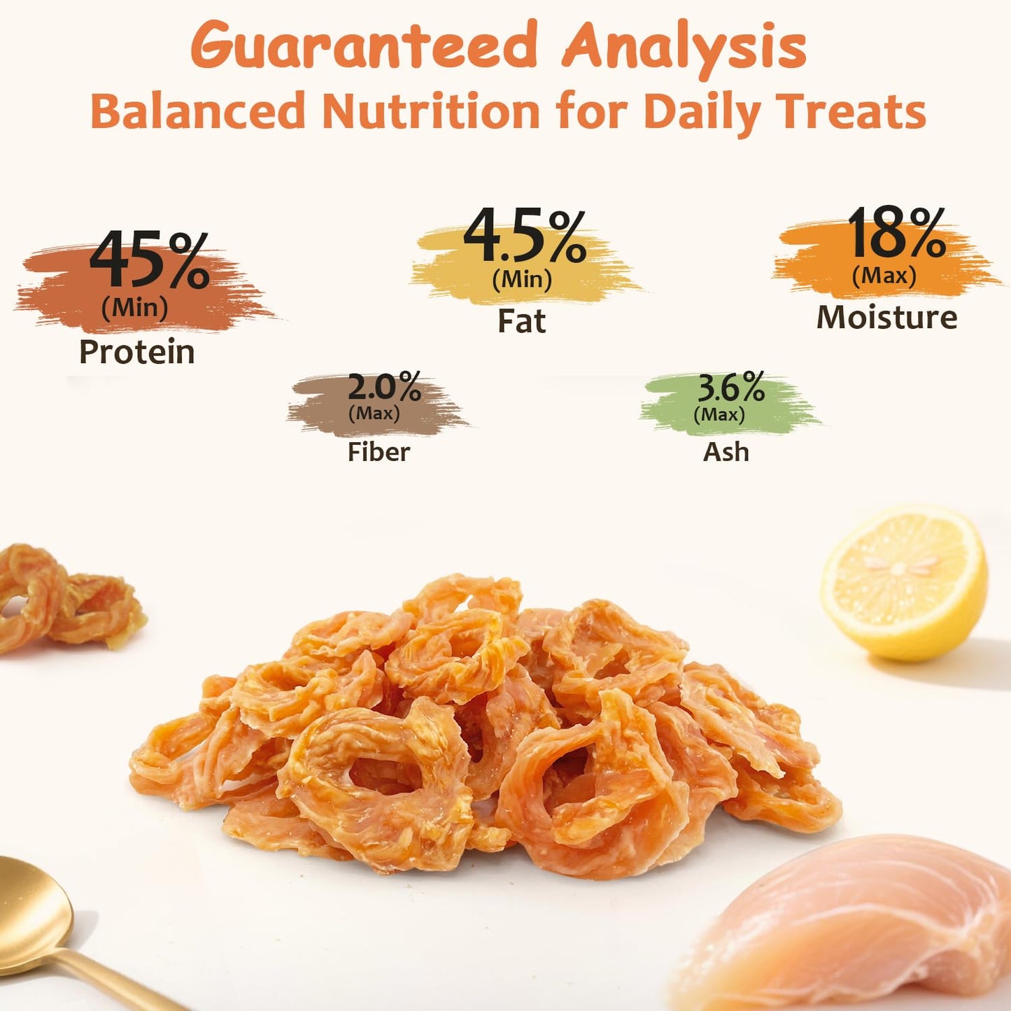 PETPURO Chicken Rings Dog Treats, Real Chicken Jerky Rawhide-Free Soft Chews, Natural High Protein Limited Ingredient Training Snacks for Small Medium Large Dogs, 10.6oz