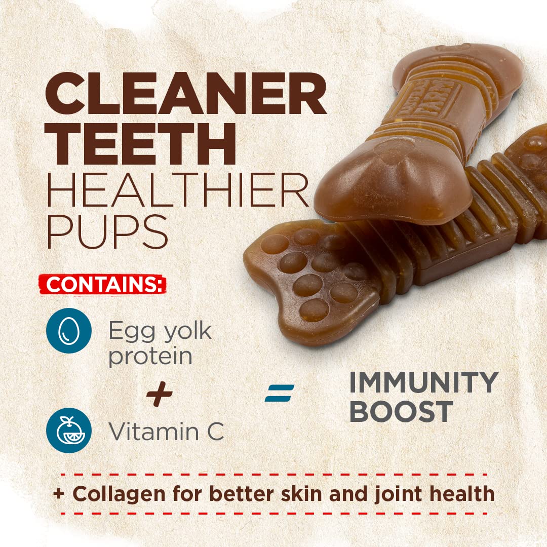 Natural Farm All-Natural Dog Dental Chew, Dog Teeth Cleaning Treats - Fresh Breath, Fight Plaque & Tartar - Canine Mess-Free Oral Care, Teeth Cleaning Chews for Dogs 20-50 Lbs (48 Counts)