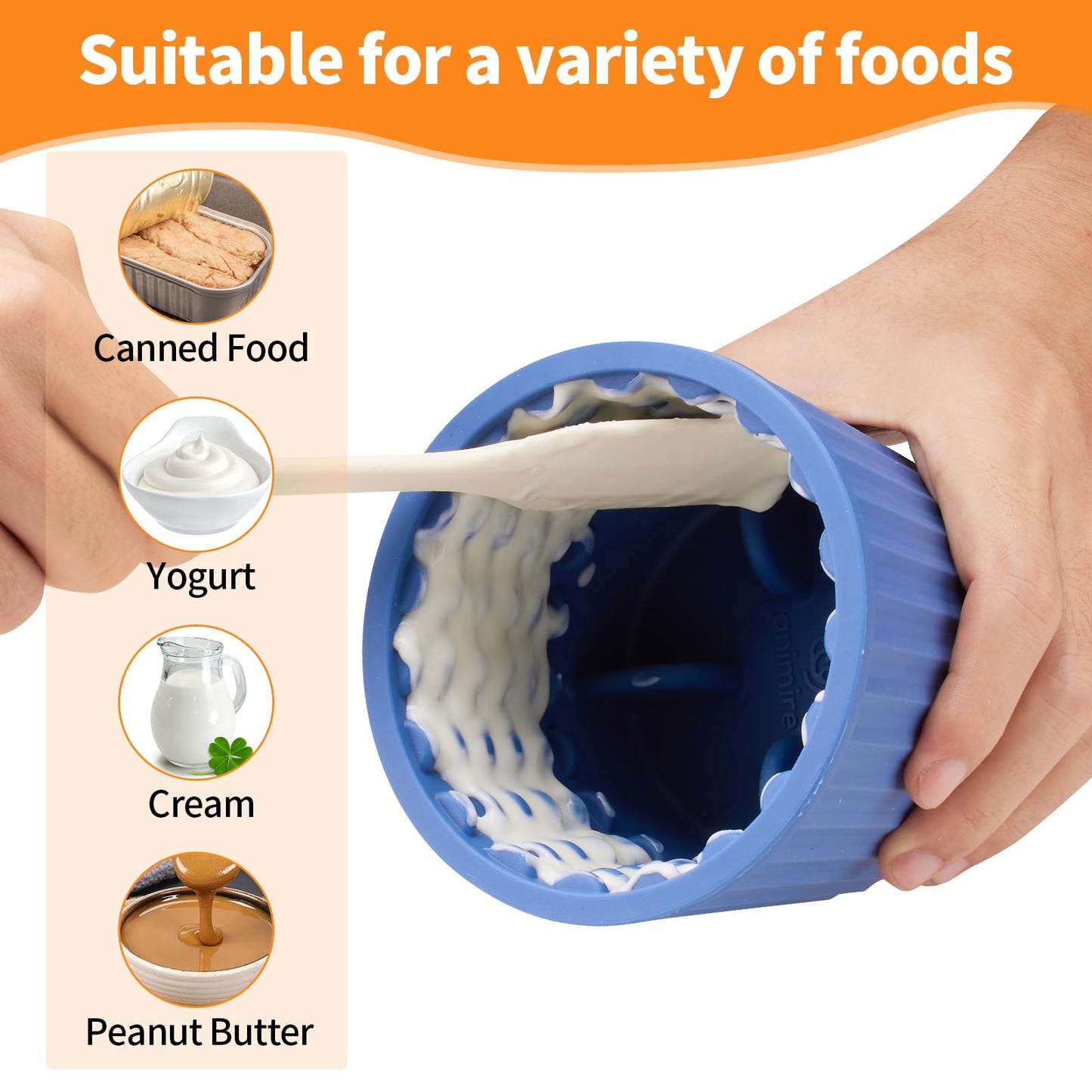 Dog Lick Bowl, Anxiety Relief Dog Licking Mat Freezer Treat Dispenser, Non-Slip Anti-Choking Silicone Slow Feeder Lick Bowl for Small Medium & Large Breed Dogs, BPA Free(Deep Blue,M-L)