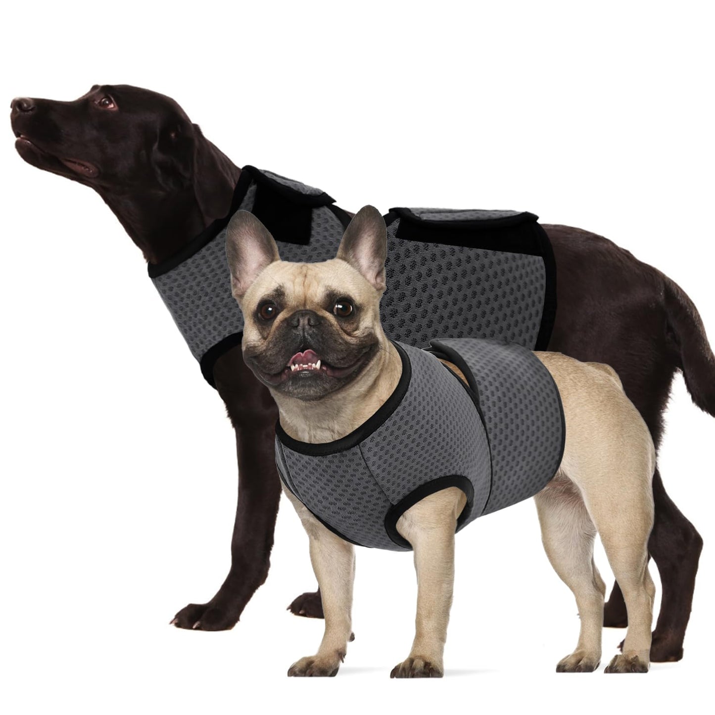 KOESON Dog Anxiety Calming Vest, Breathable Dog Thunder Jacket, Adjustable Pet Stress and Anxiety Relief Shirt for Thunderstorm, Fireworks, Grooming, Vet Visit, Travel, Separation, XS-3XL