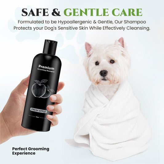 605Products - Fresh Apple Dog Shampoo for Itchy and Sensitive Skin, Puppy Shampoo and Odor Eliminator for Smelly Dogs and Puppies, Pet Shampoo and Deodorizer - Dog Bath Supplies (Fresh Apple, 2 Pack)