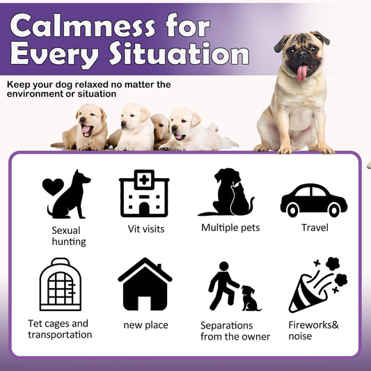 Lintriguingly Calming Collars for Dogs - 4 Packs，Dog Calming Collar Relief for Anxiety, Stress & Separation, Adjustable 25 Inch Size, Anxiety Collar for Dogs, Lasts 60 Days