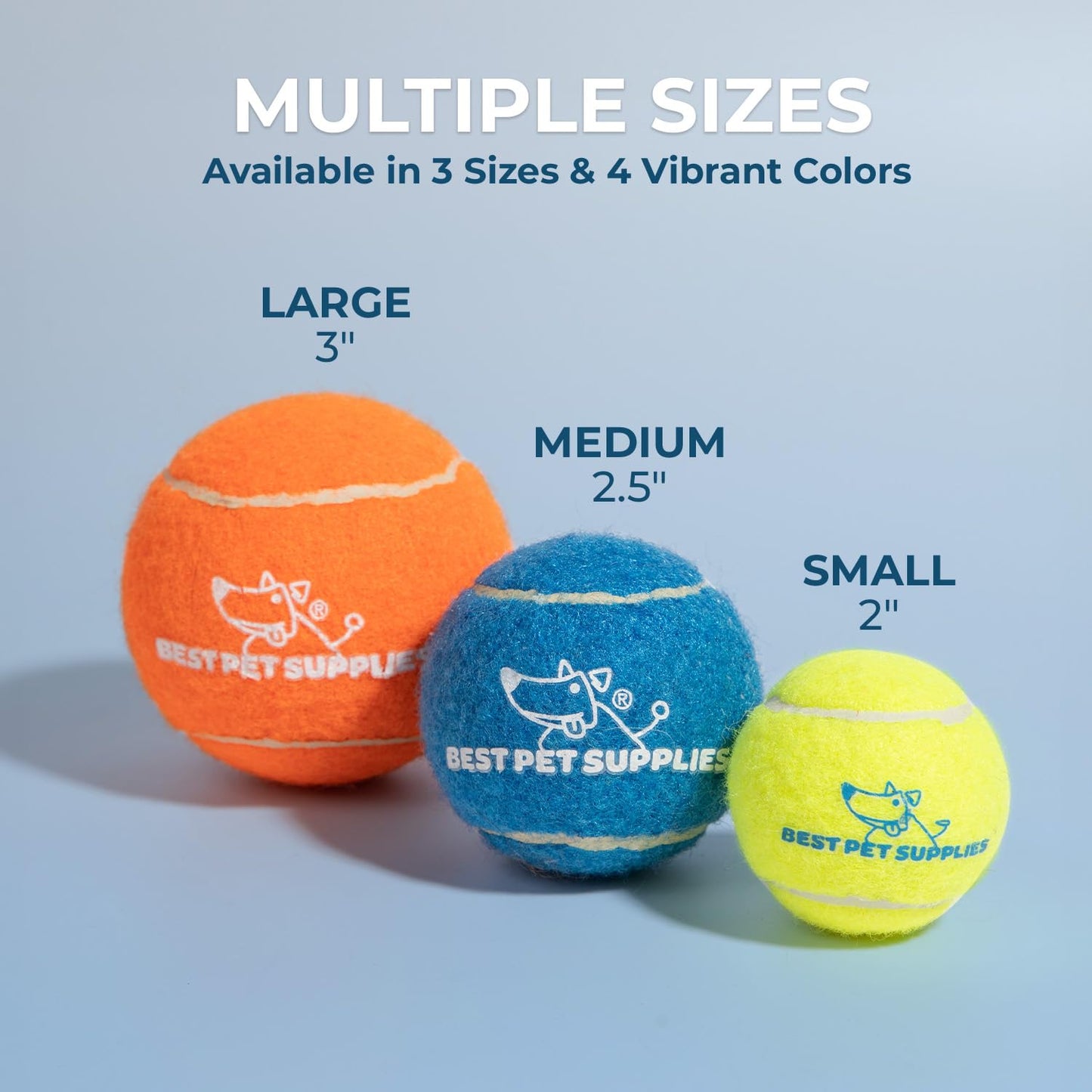 Best Pet Supplies Squeaky Tennis Toys for Dogs, 8-Pack, Heavy-Duty Interactive Pet Toys for Throwing and Fetching, Supports Exercise and Natural Behavior Training, Durable - Small