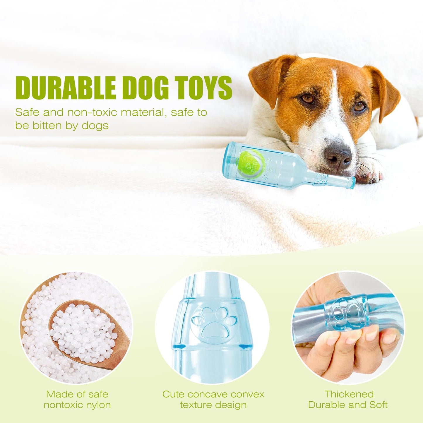 YOOGAO Pet Dog Toy, Dog Squeak Toy, Floating Dog Toy, Interactive Fetch Toy for Play and Training, Bottle Shape with Tennis Ball Inside (Set of Two Large)