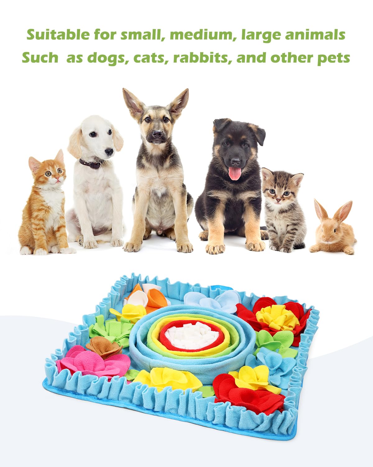 KeeKit Snuffle Mat for Dogs - 19.7x19.7 Inch Felt Wool Slow Feeder Mat, Interactive Dog Toy for Treats & Food, Anxiety Relief & Mental Stimulation (Not for Aggressive Chewers)