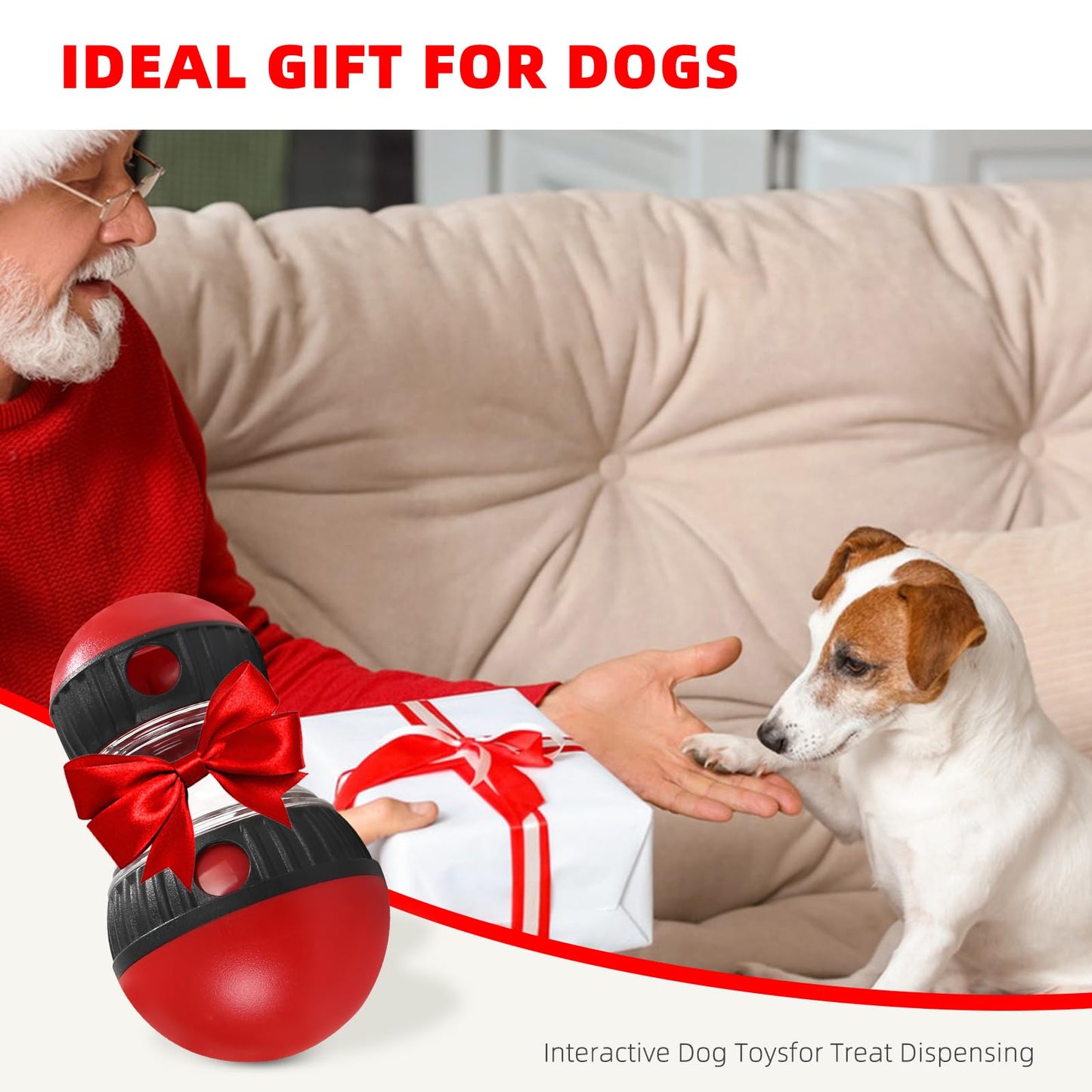 Hurray Treat Dispensing Dog Toys & Adjustable Slow Feeder Ball - Dog Puzzle Toy – Ideal Toys to Keep Them Busy - Treat Ball for Dogs
