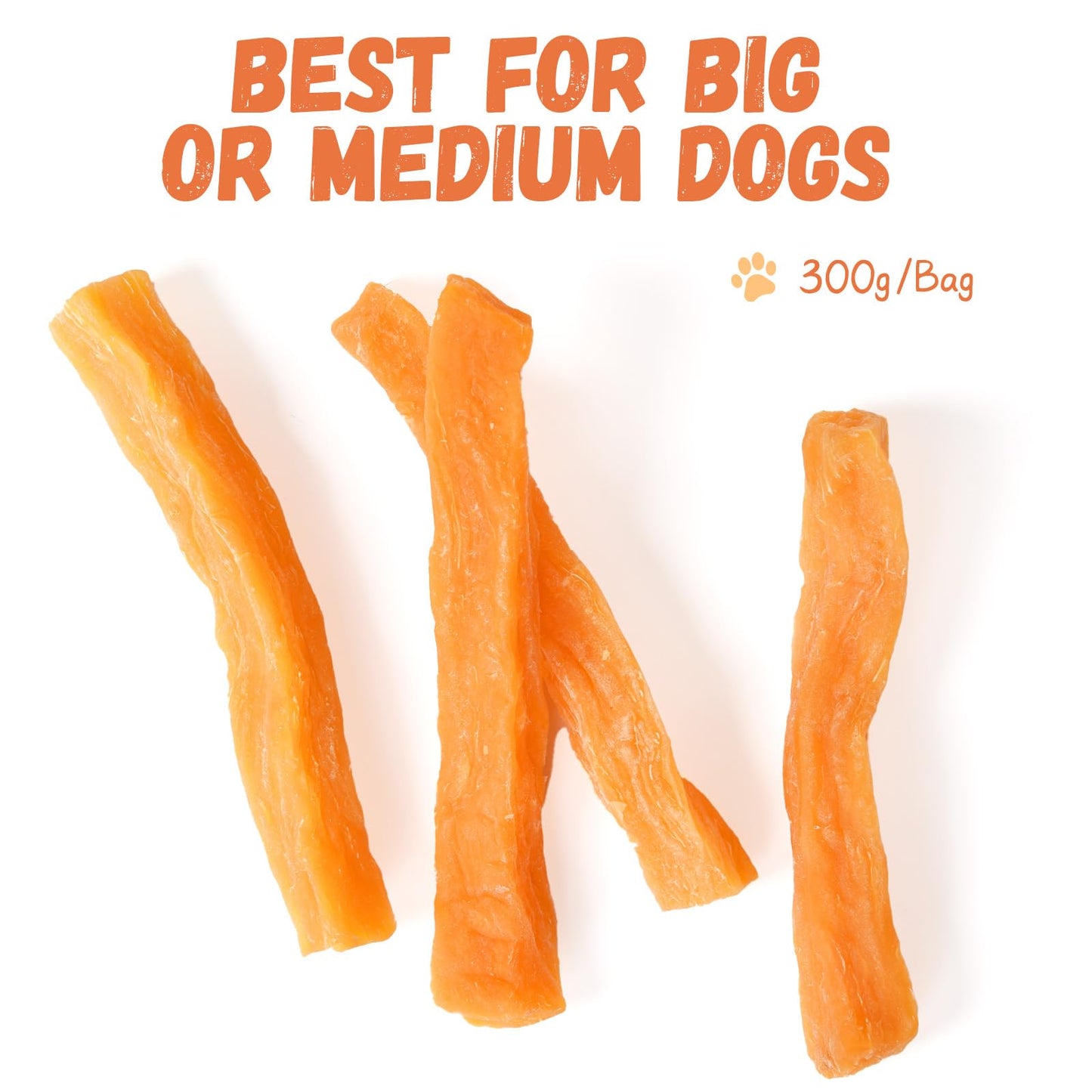 Pawmate Sweet Potato Dog Treats, Healthy Low Fat Dog Chews Rawhide Free Grain Free Training Treats for Small Medium Large Dogs 27-31 Counts