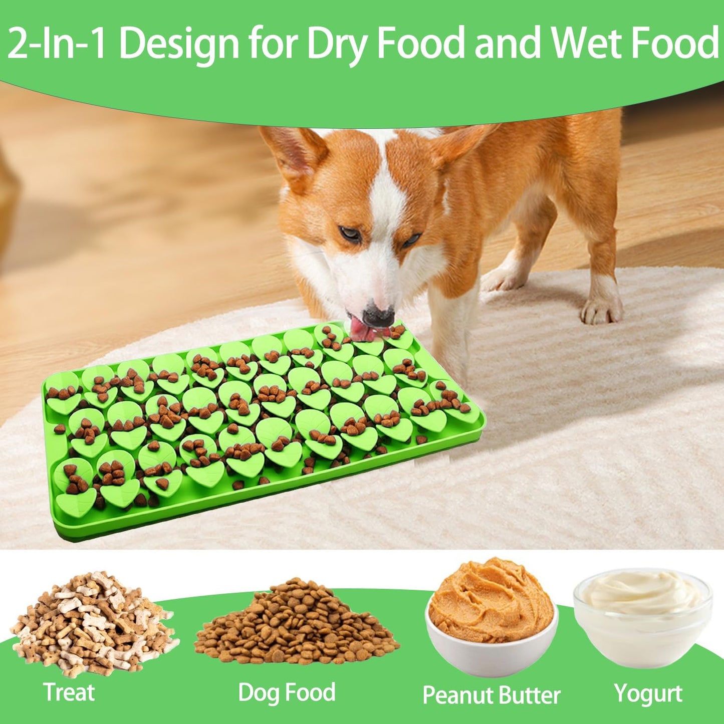 Drescu Medium Silicone Snuffle Mat for Dogs, Dog Lick Mat Slow Feeder for Slow Eating,Suction Cups Snuffle Mat for Dogs Large Breed Training Smell,Encourages Natural Foraging Skill,Sniffing
