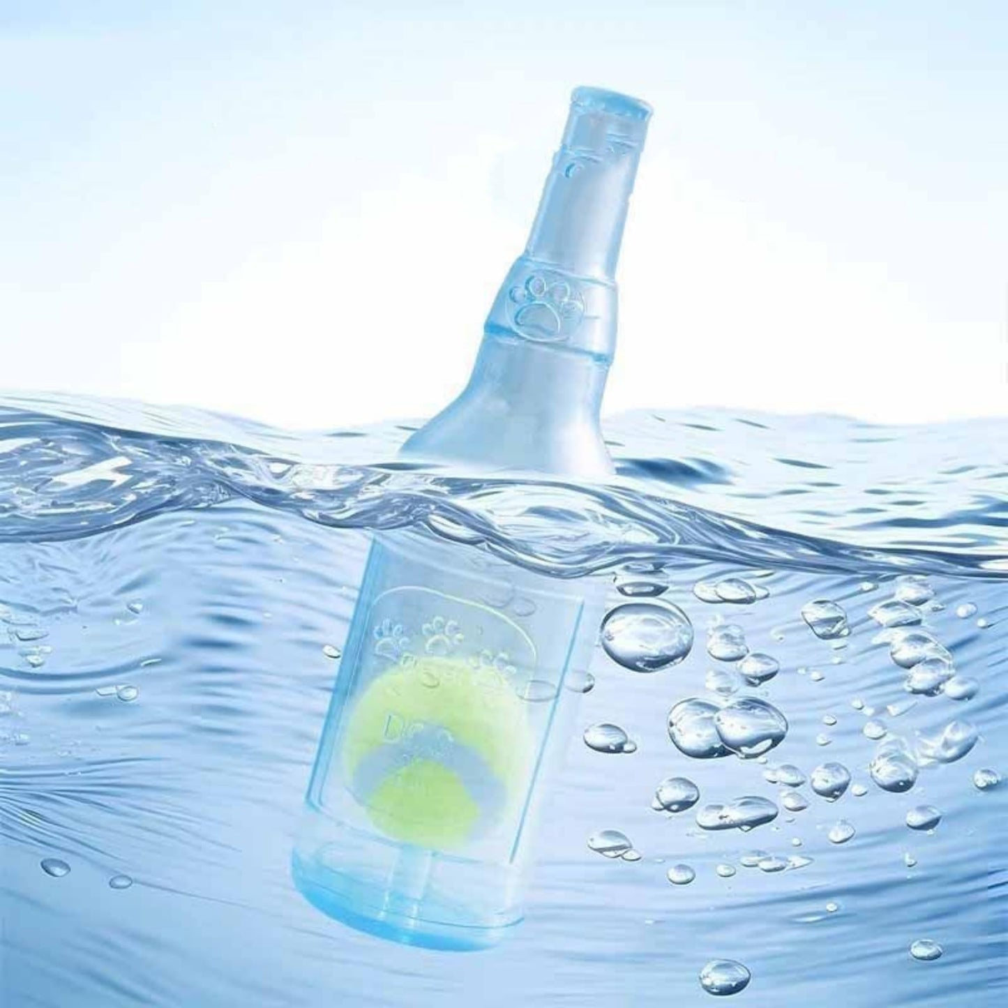 Tasmegol Pet Chew Beer Bottle with Tennis Ball Crunchnplay Water Bottle Squeaky Dog Toys for Aggressive Chewers