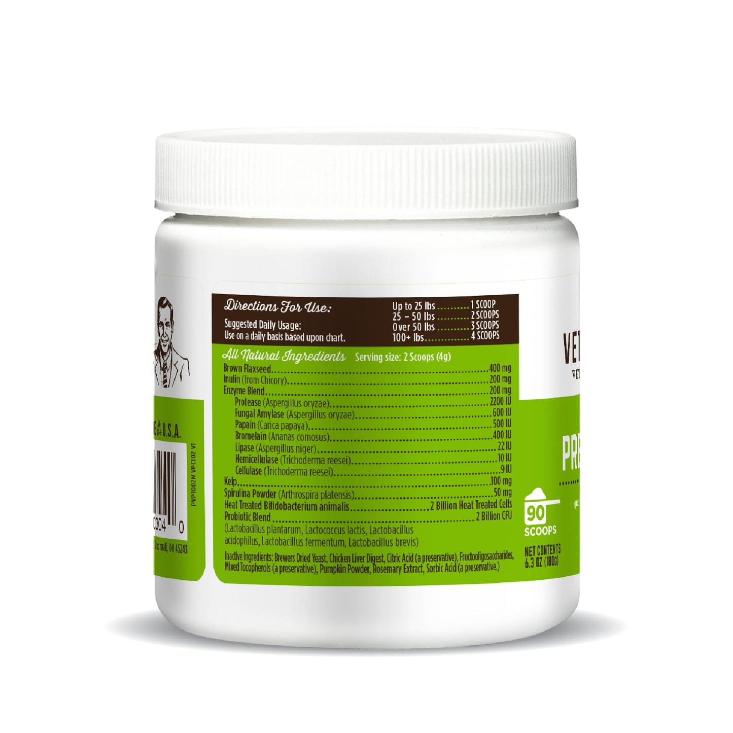 Dr. Joseph's VetPro Complete Advanced Powdered Pre & Probiotics for Dogs, 90 Scoops, Supports Gut Health, Diarrhea, Digestive Health & Seasonal Allergies, Chicken/Pumpkin Flavor, Add to Food