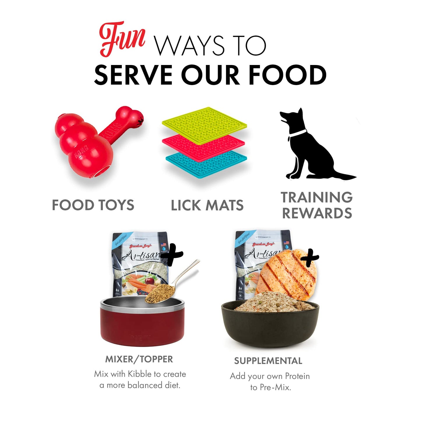 Grandma Lucy's Artisan Pre-Mix Dog Food, Grain Free and Freeze-Dried - 3Lb Bag