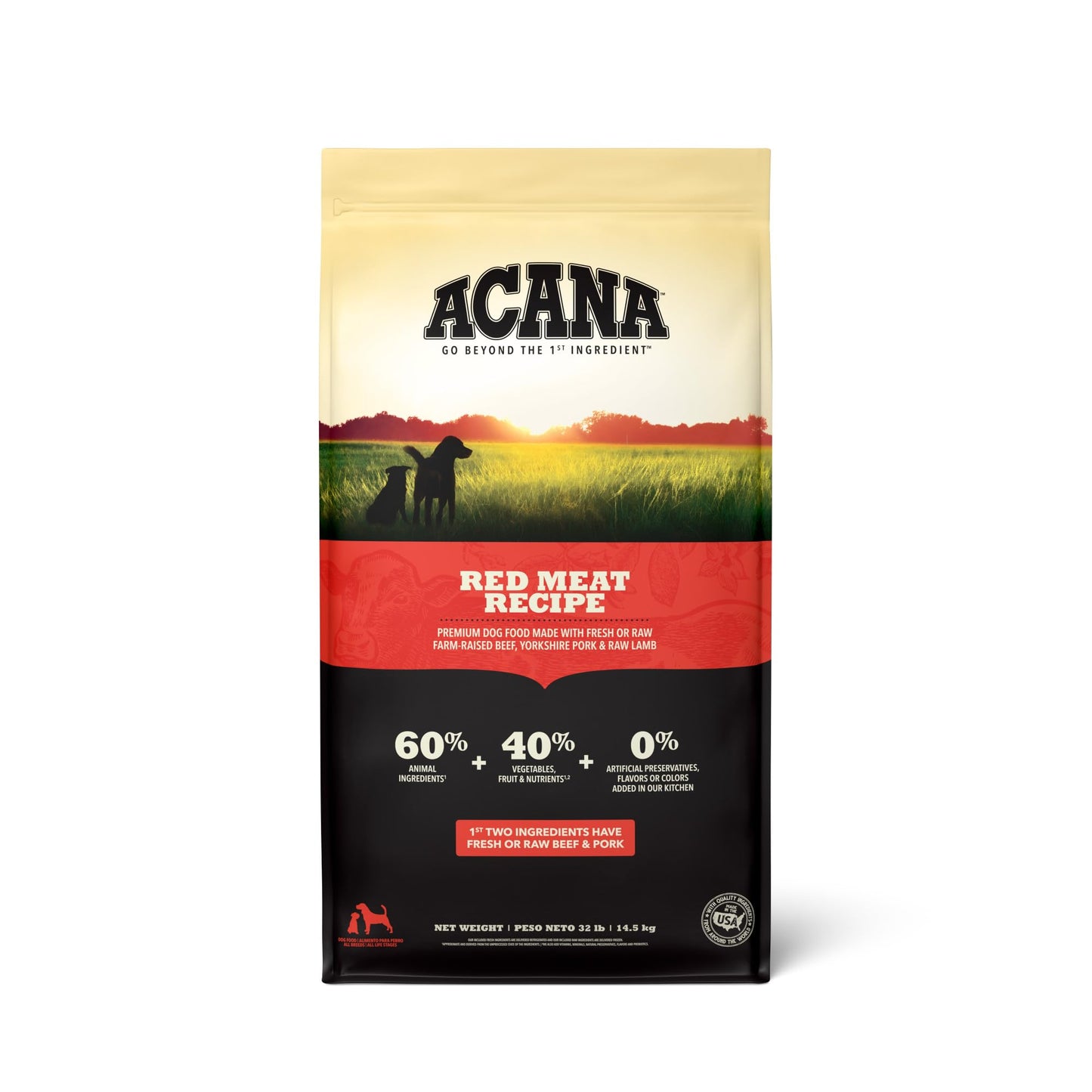 ACANA Grain Free Dry Dog Food Red Meat Recipe 32lb Bag