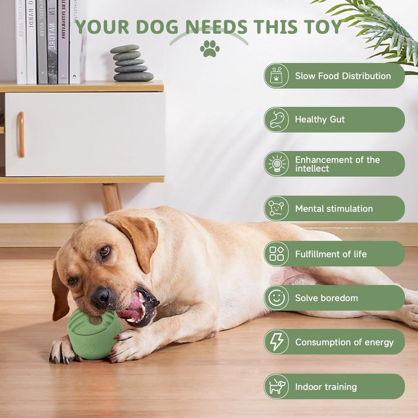 ATDOALL Interactive Dog Puzzle Toy, Treat Dispensing Dog Enrichment Toys, Large Chew Toy - Puppy Boredom Relief, Dogs Treat Balls, Sturdy Frozen Treat Toy for Medium and Large Dogs