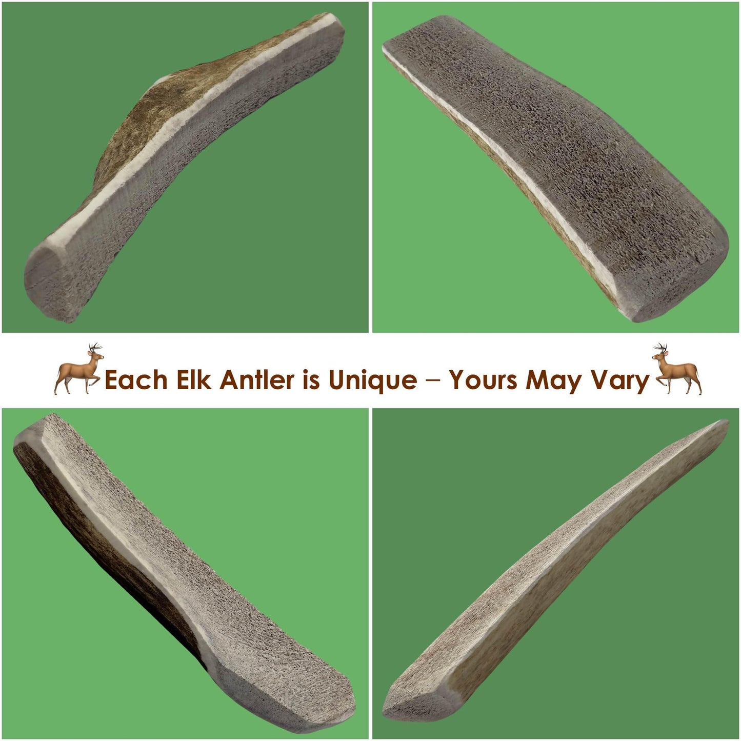 Deluxe Naturals Elk Antler Dog Chews | Long-Lasting A-Grade Premium Elk Antler Chews for Dogs from Naturally Shed Elk Antlers Collected in The USA, Split, Medium (Pack of 4)