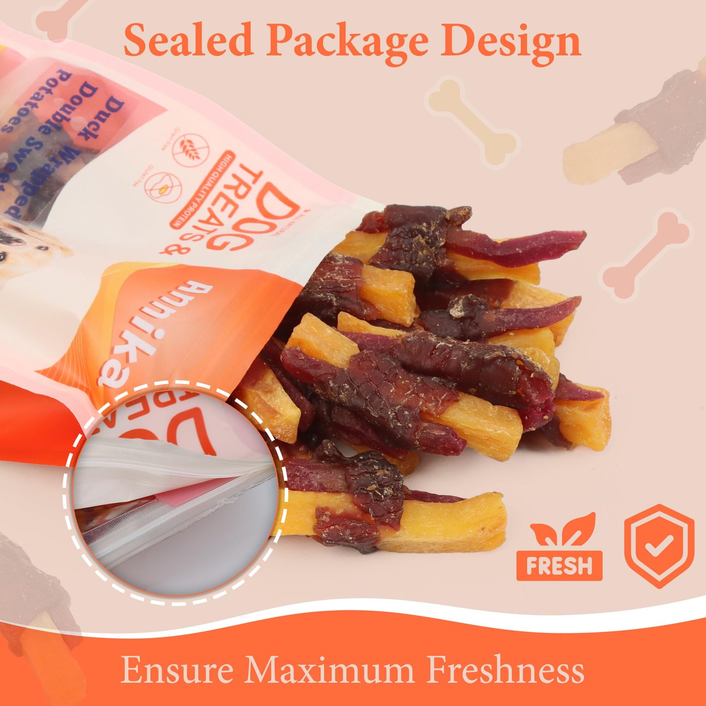 Annika Duck & Sweet Potato Wrapped Dog Treats – Healthy Low Fat, High Protein Jerky Chews, Grain-Free Training Snacks & Dental Treats for Small, Medium & Large Dogs, 11 oz