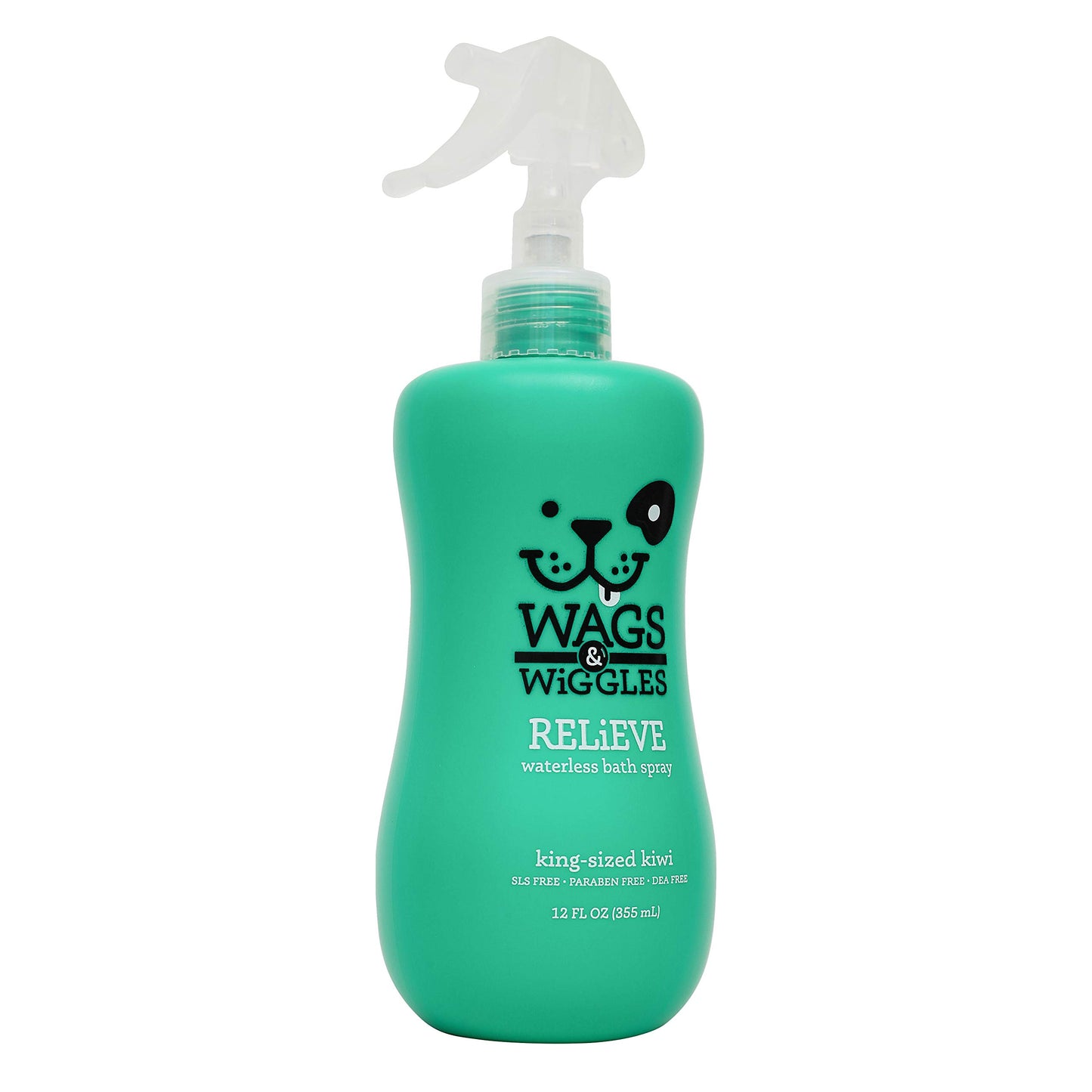 Wags & Wiggles Relieve Anti-Itch Spray for Dogs | Waterless Dry Shampoo for Dogs with Dry, Itchy, Or Sensitive Skin | Kiwi Scent Your Dog Will Love, Anti-Itch Spray - Kiwi, 12 Ounces - 4 Pack